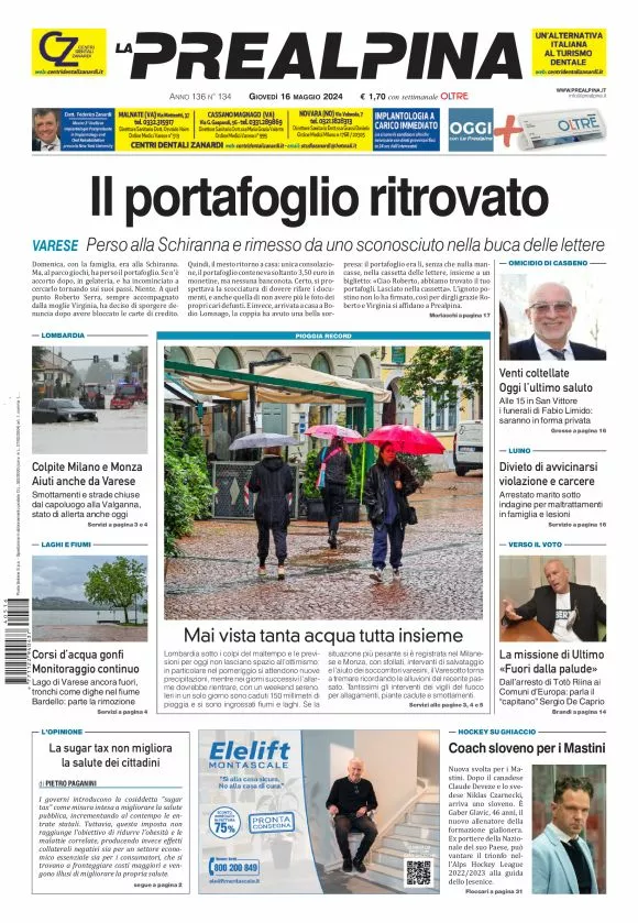 Prima-pagina-la-prealpina-oggi-oggi-edizione-del-2024-05-16