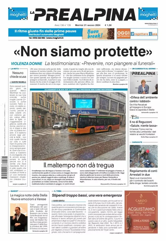 Prima-pagina-la-prealpina-oggi-oggi-edizione-del-2024-05-21