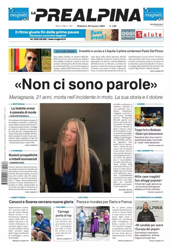 Prima-pagina-la-prealpina-oggi-oggi-edizione-del-2024-05-26