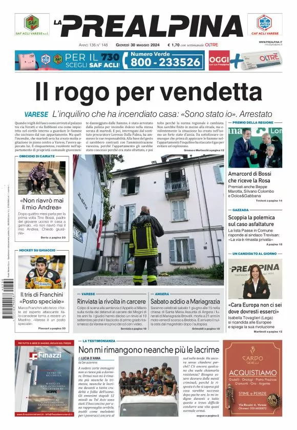 Prima-pagina-la-prealpina-oggi-oggi-edizione-del-2024-05-30