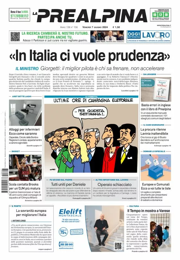 Prima-pagina-la-prealpina-oggi-oggi-edizione-del-2024-06-07