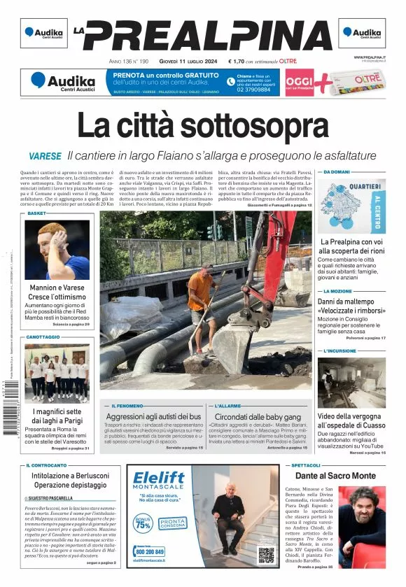 Prima-pagina-la-prealpina-oggi-oggi-edizione-del-2024-07-11