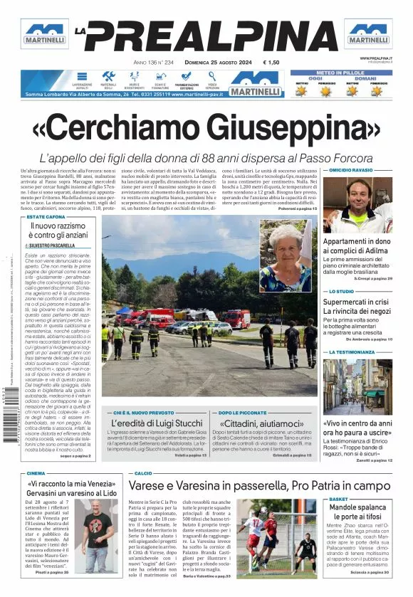 Prima-pagina-la-prealpina-oggi-oggi-edizione-del-2024-08-25