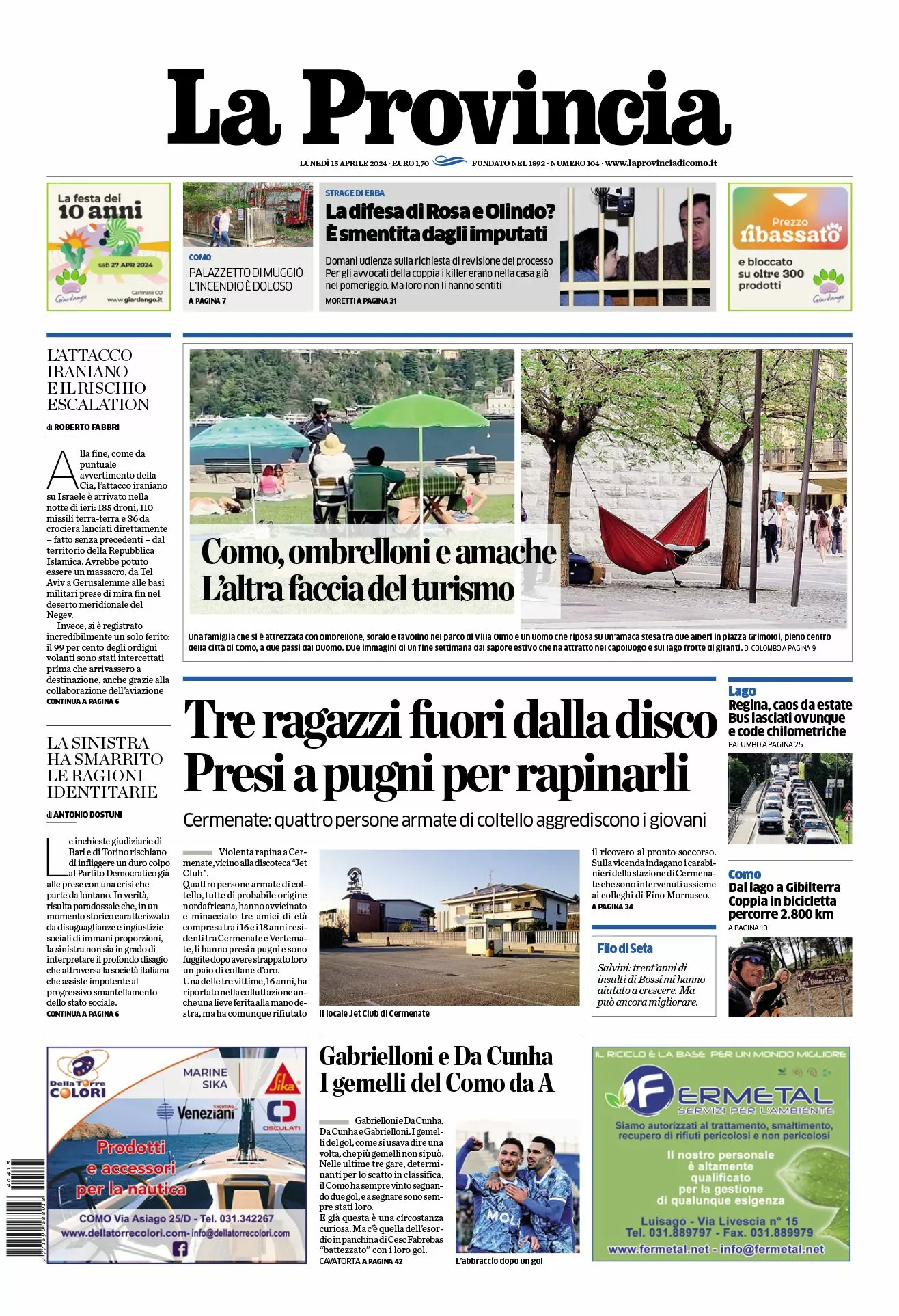 Prima-pagina-la-provincia-oggi-oggi-edizione-del-2024-04-15