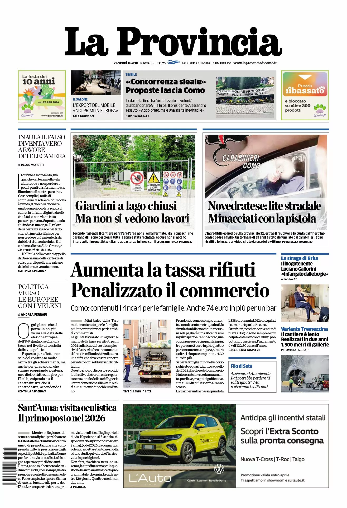 Prima-pagina-la-provincia-oggi-oggi-edizione-del-2024-04-19