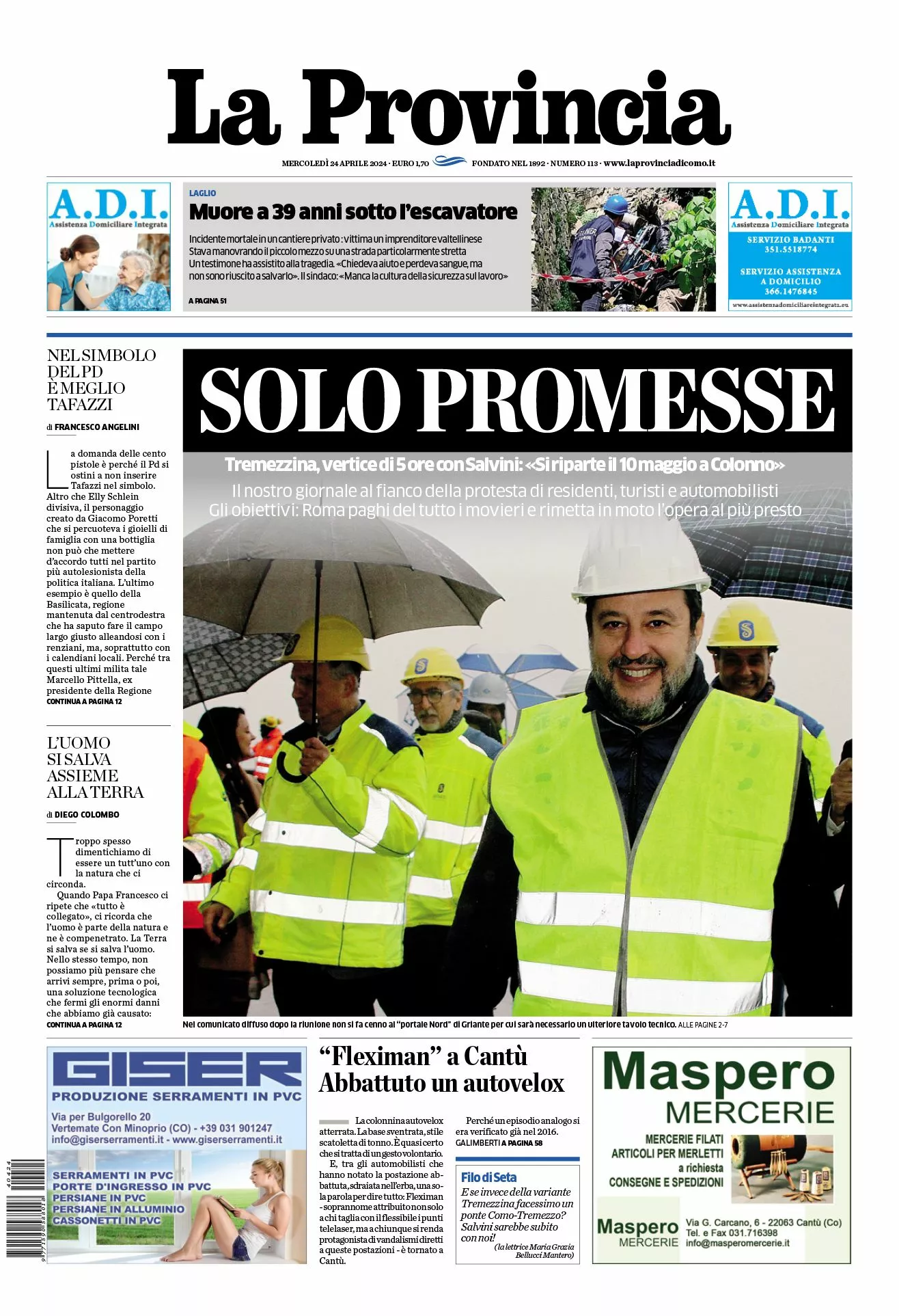 Prima-pagina-la-provincia-oggi-oggi-edizione-del-2024-04-24