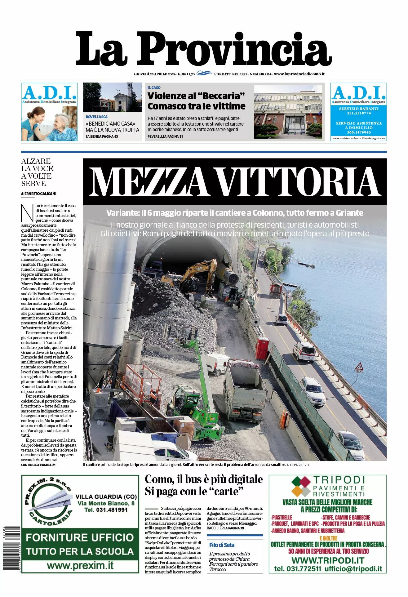 Prima-pagina-la-provincia-oggi-oggi-edizione-del-2024-04-25