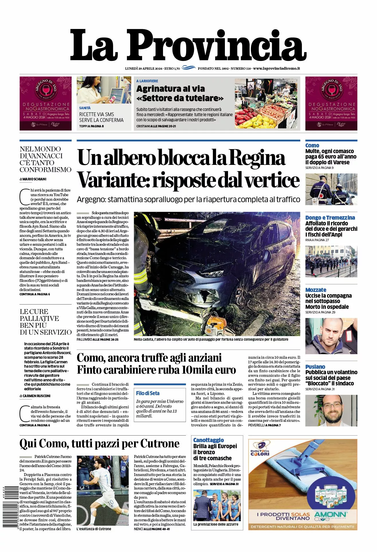 Prima-pagina-la-provincia-oggi-oggi-edizione-del-2024-04-29