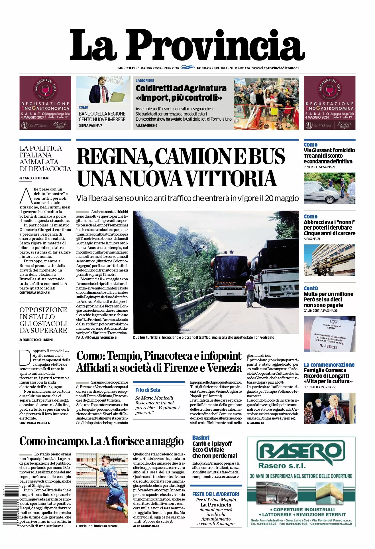 Prima-pagina-la-provincia-oggi-oggi-edizione-del-2024-05-01