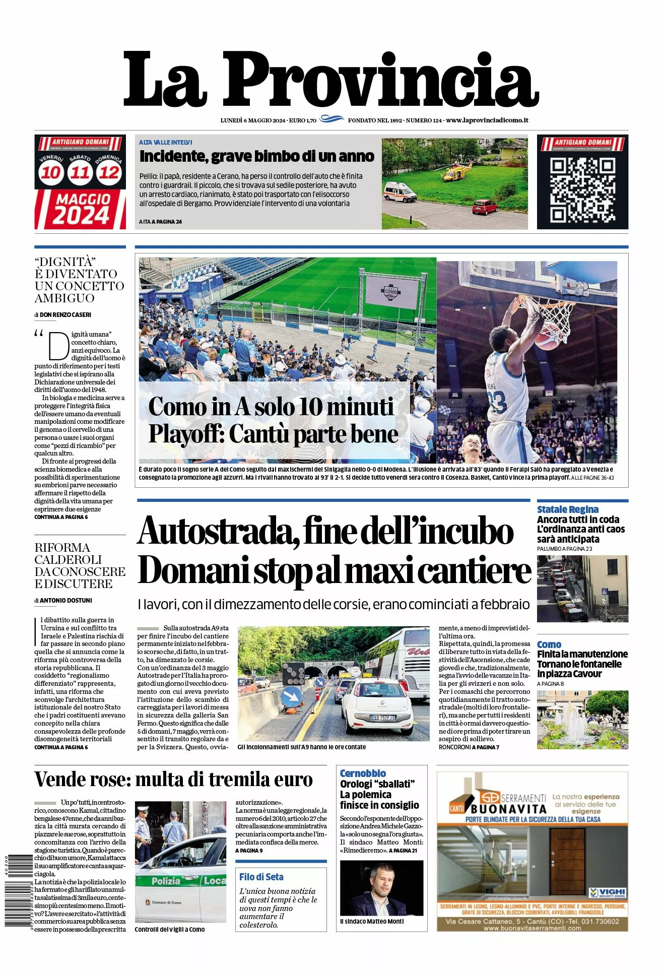 Prima-pagina-la-provincia-oggi-oggi-edizione-del-2024-05-06