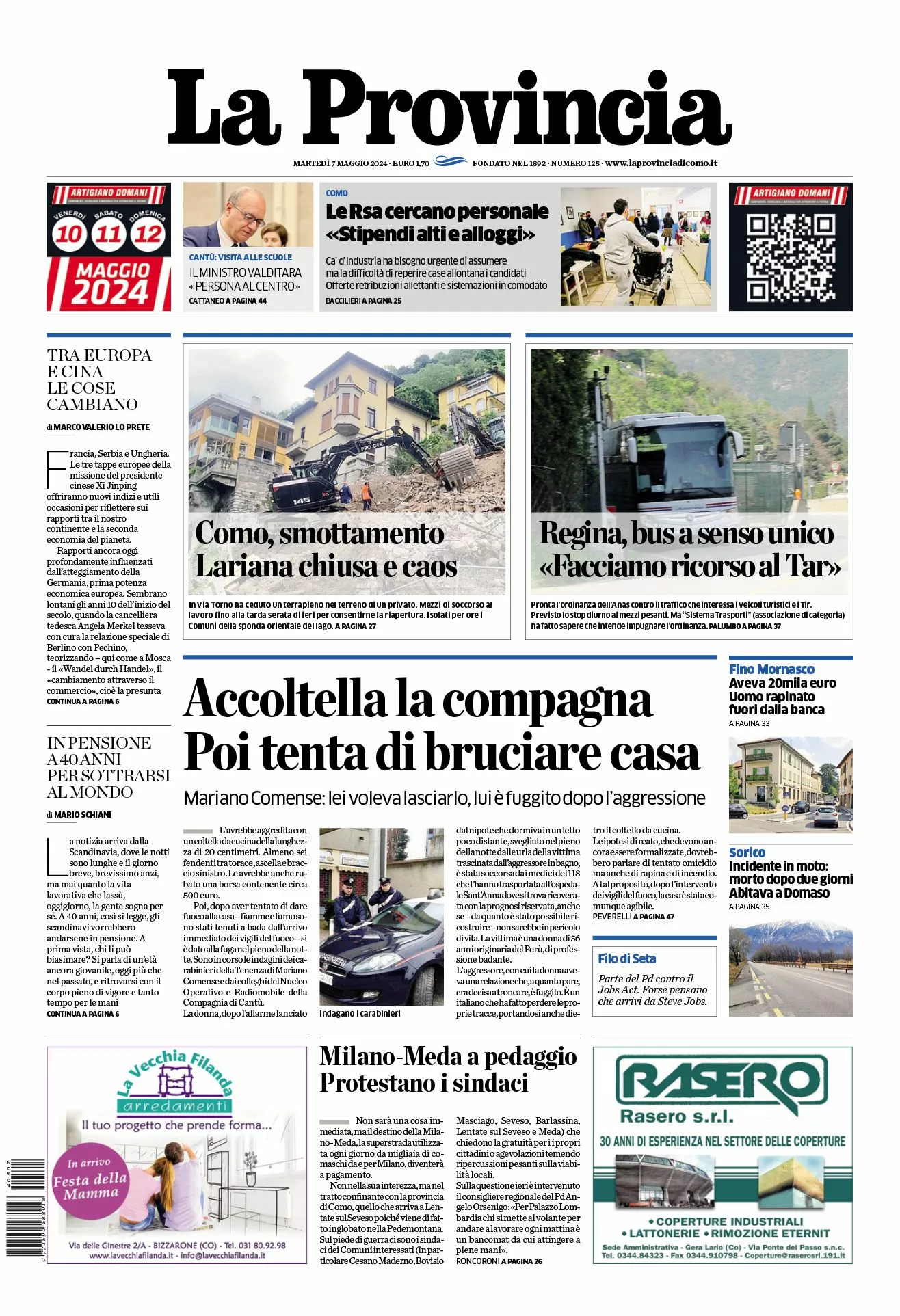 Prima-pagina-la-provincia-oggi-oggi-edizione-del-2024-05-07