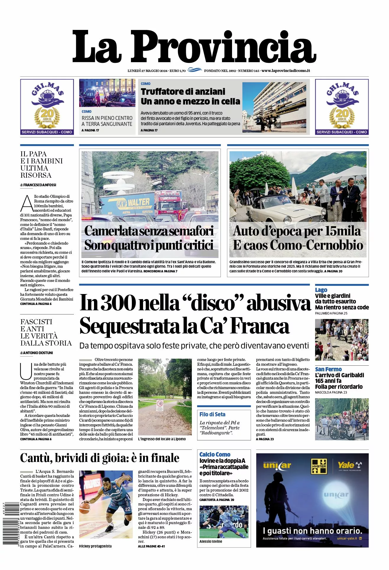 Prima-pagina-la-provincia-oggi-oggi-edizione-del-2024-05-27