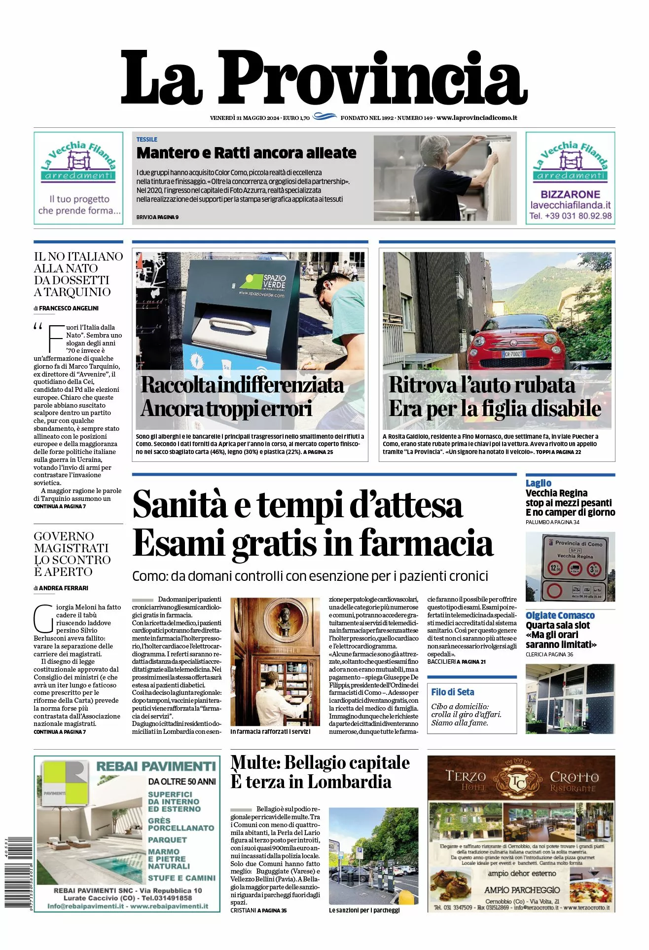 Prima-pagina-la-provincia-oggi-oggi-edizione-del-2024-05-31