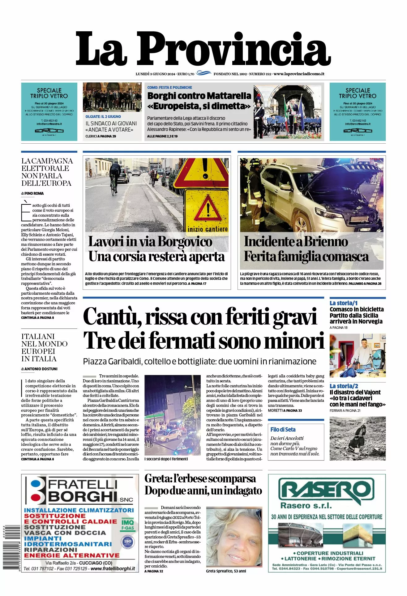 Prima-pagina-la-provincia-oggi-oggi-edizione-del-2024-06-03