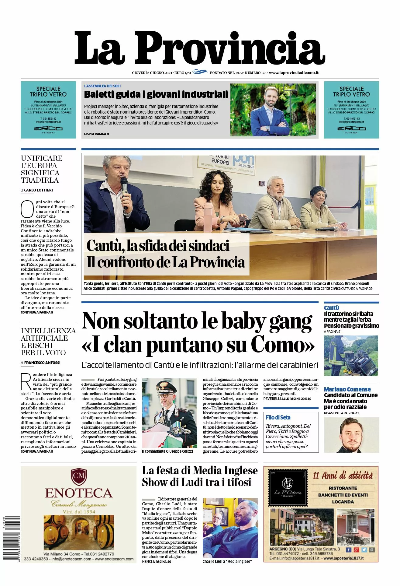 Prima-pagina-la-provincia-oggi-oggi-edizione-del-2024-06-06