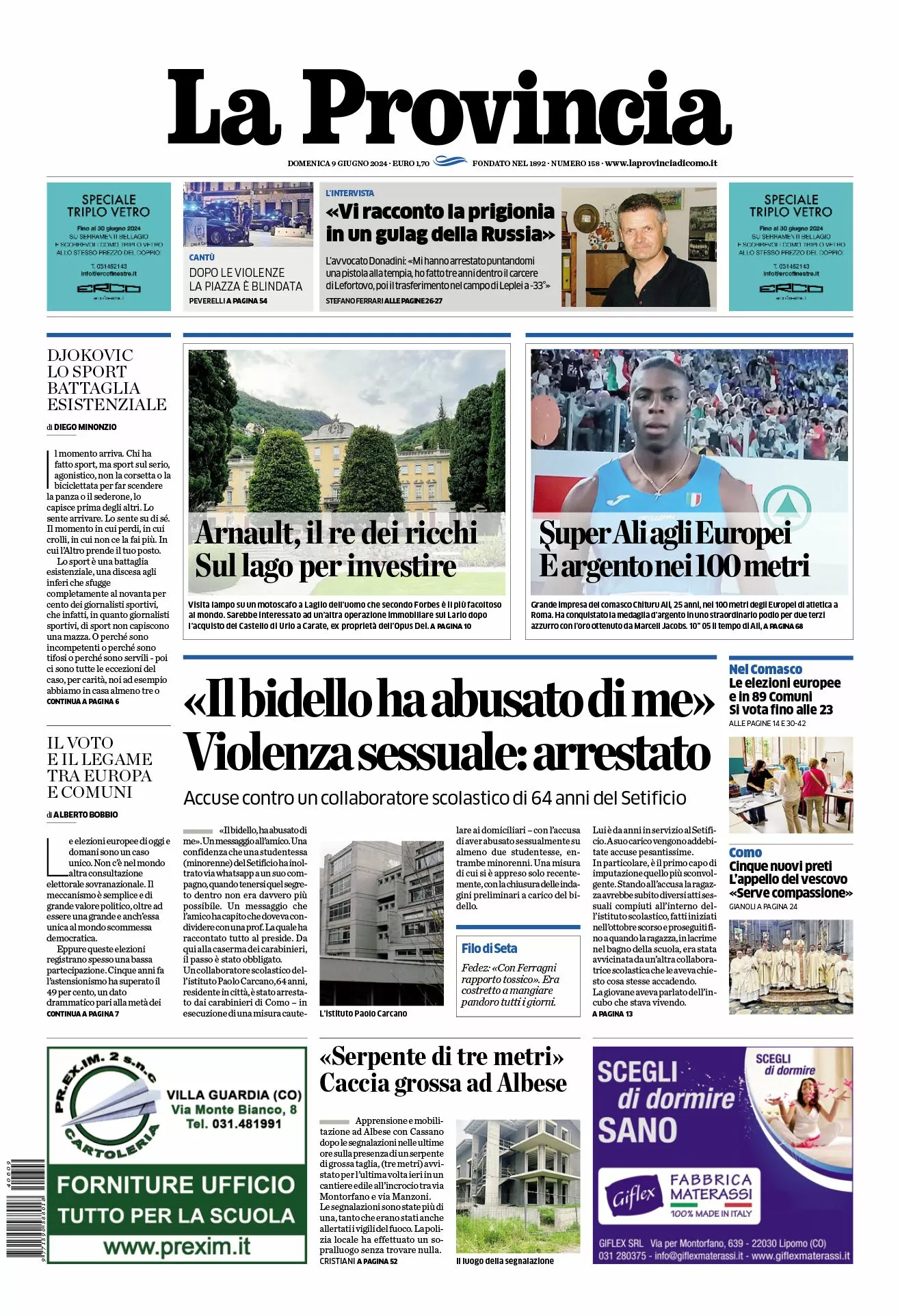 Prima-pagina-la-provincia-oggi-oggi-edizione-del-2024-06-09