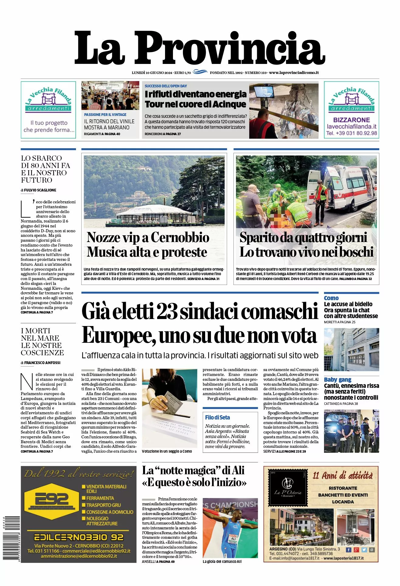 Prima-pagina-la-provincia-oggi-oggi-edizione-del-2024-06-10