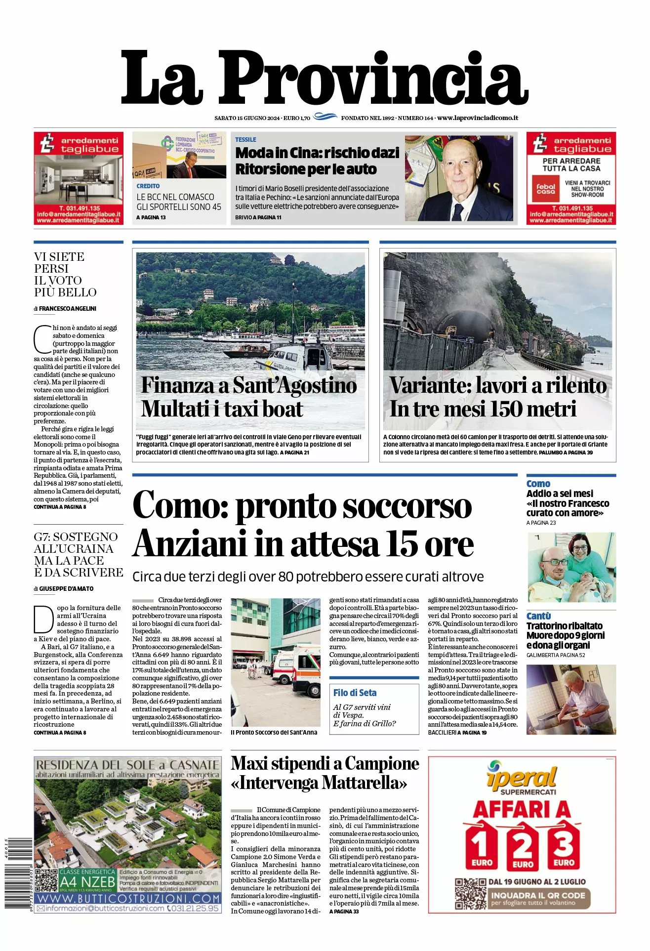 Prima-pagina-la-provincia-oggi-oggi-edizione-del-2024-06-15