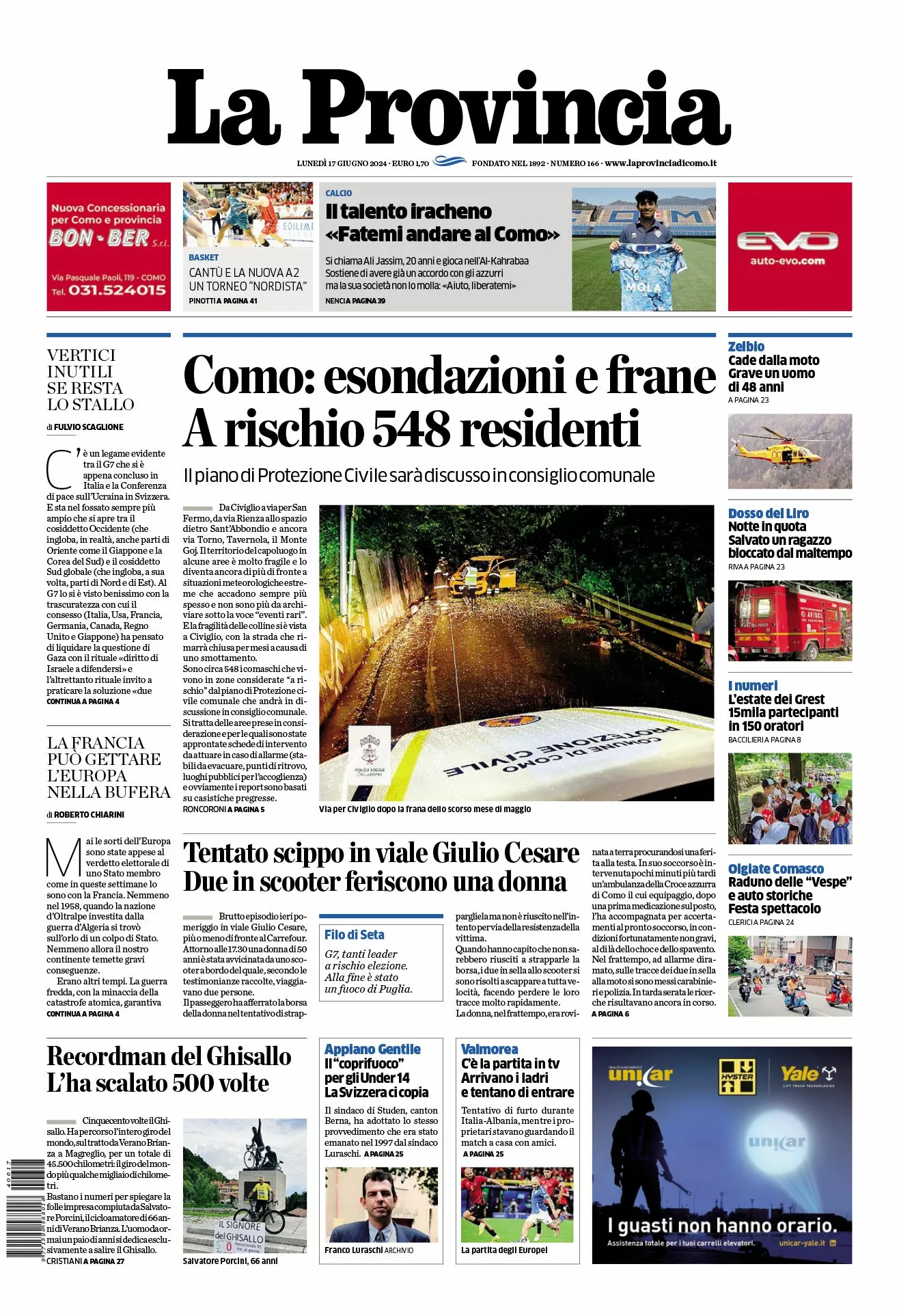 Prima-pagina-la-provincia-oggi-oggi-edizione-del-2024-06-17