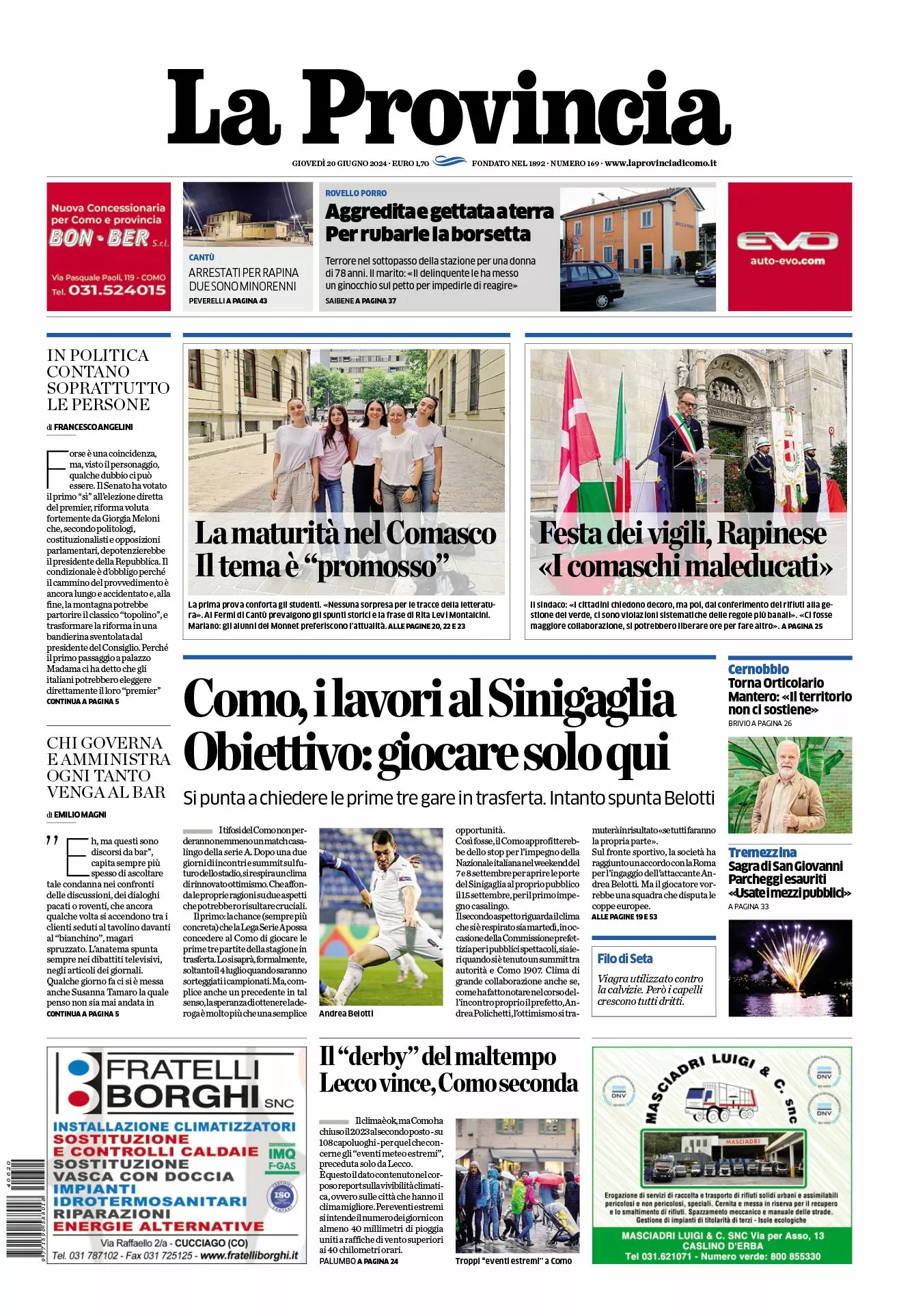 Prima-pagina-la-provincia-oggi-oggi-edizione-del-2024-06-20