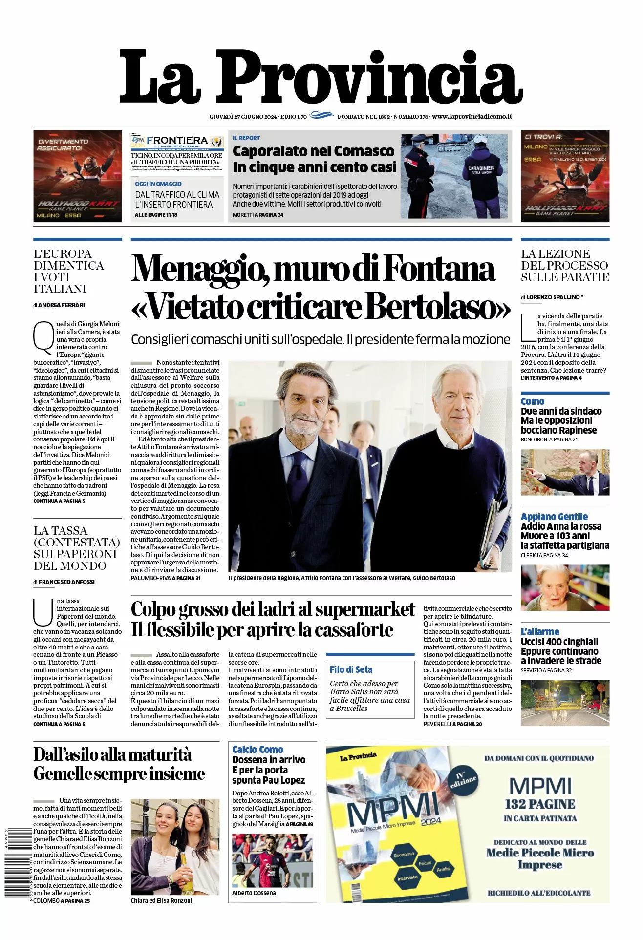 Prima-pagina-la-provincia-oggi-oggi-edizione-del-2024-06-27