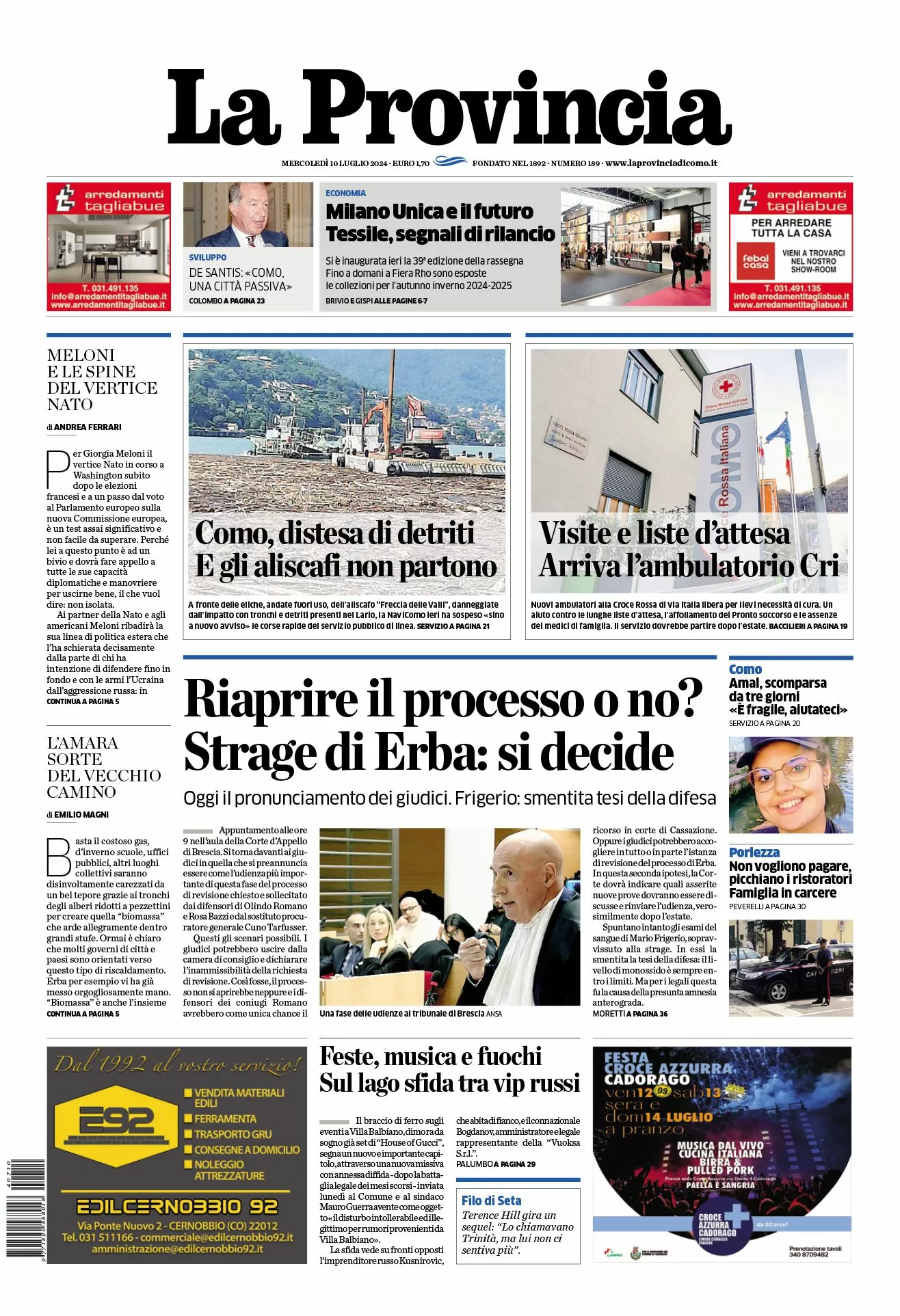 Prima-pagina-la-provincia-oggi-oggi-edizione-del-2024-07-10