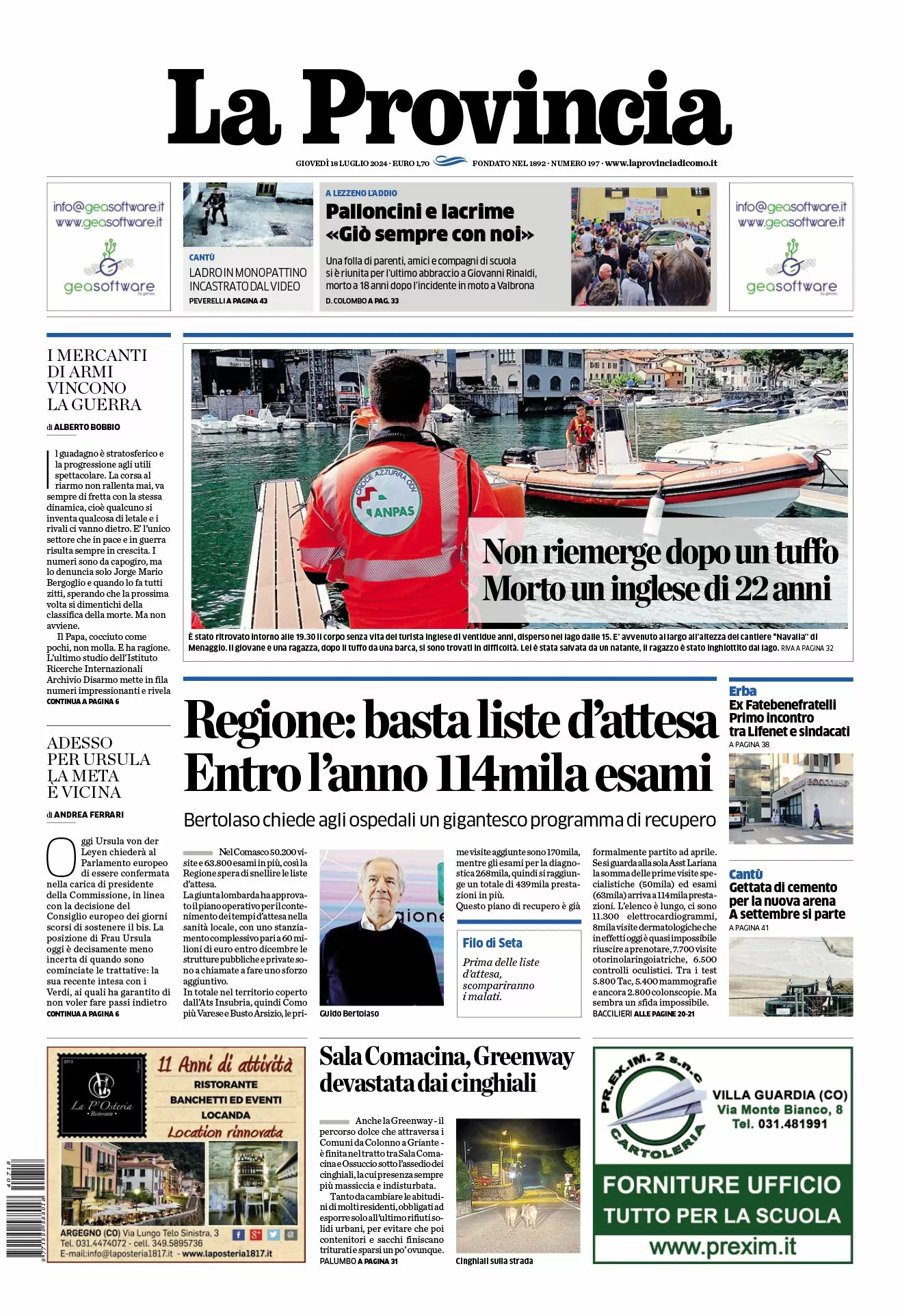 Prima-pagina-la-provincia-oggi-oggi-edizione-del-2024-07-18