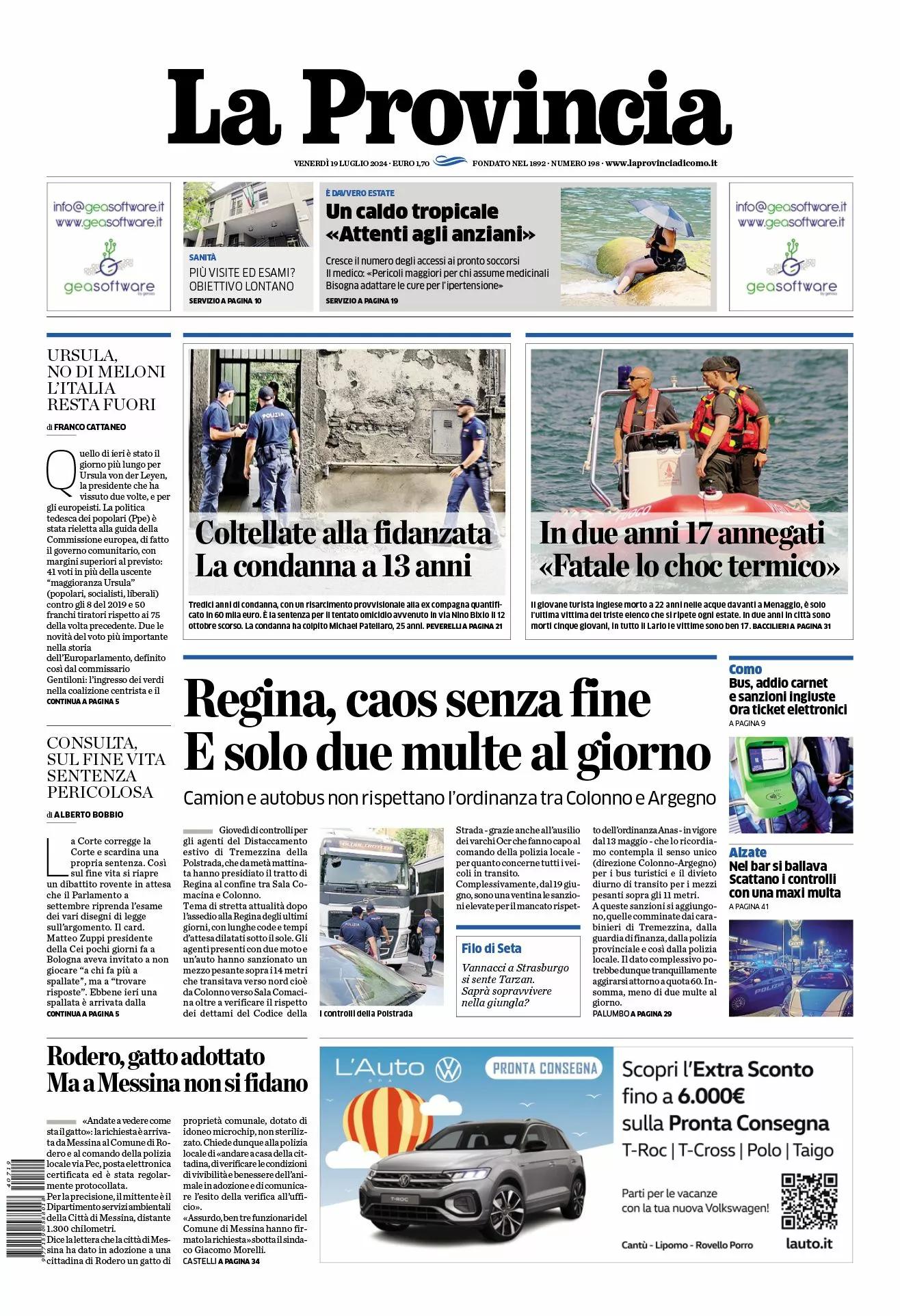 Prima-pagina-la-provincia-oggi-oggi-edizione-del-2024-07-19