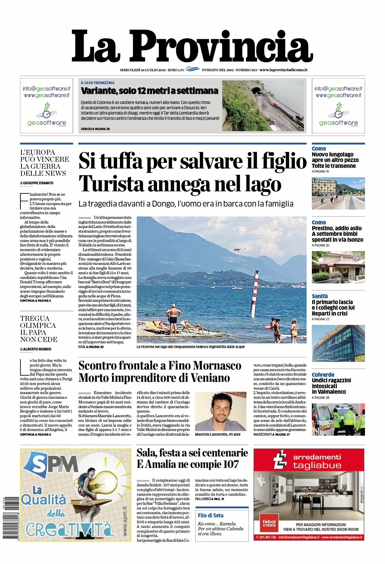 Prima-pagina-la-provincia-oggi-oggi-edizione-del-2024-07-24