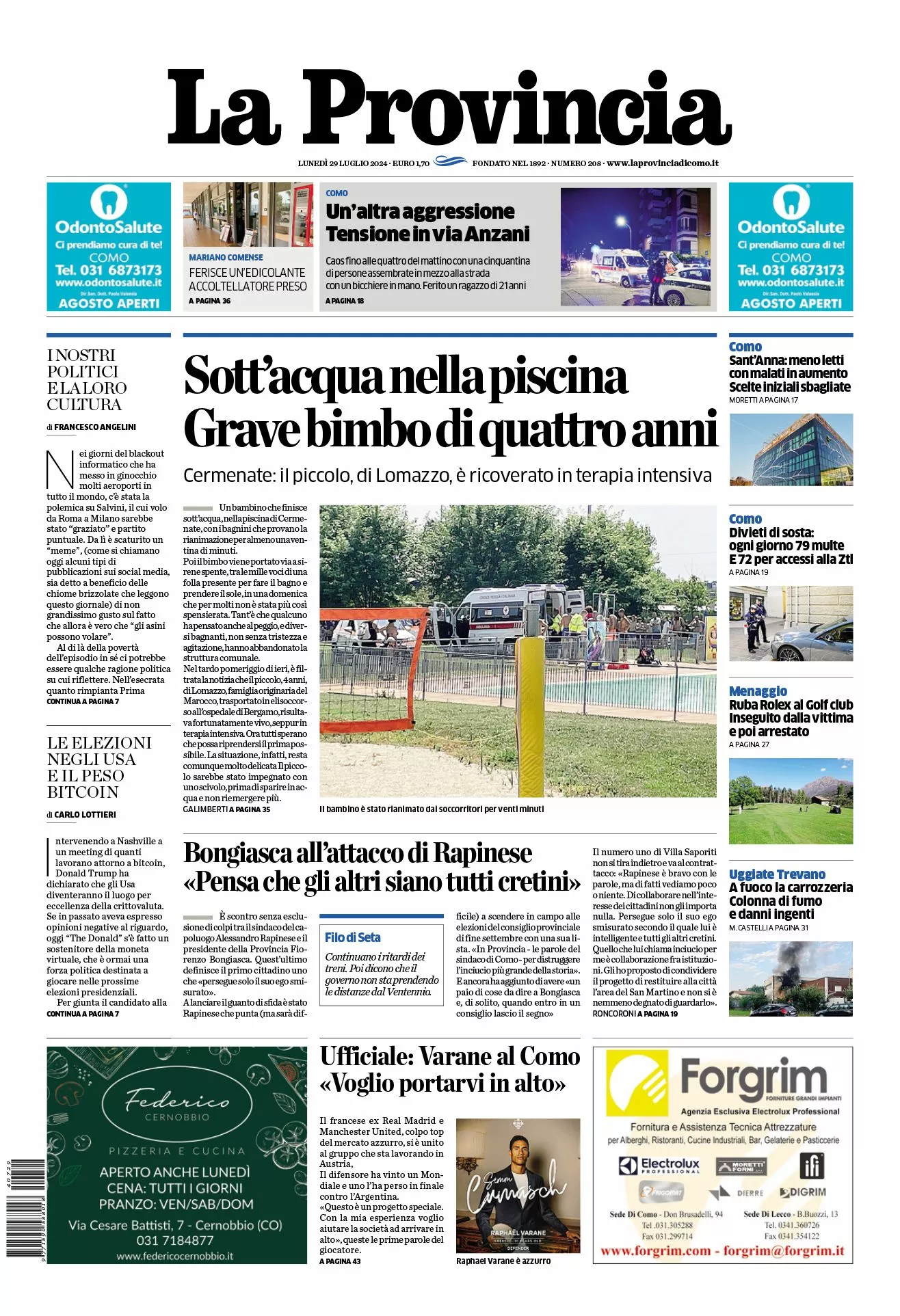 Prima-pagina-la-provincia-oggi-oggi-edizione-del-2024-07-29