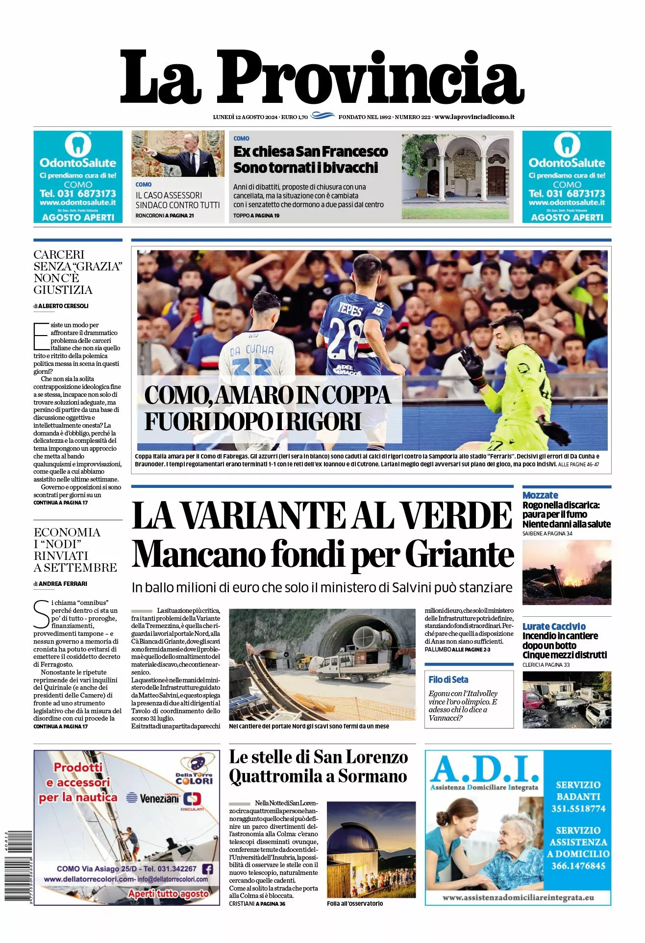 Prima-pagina-la-provincia-oggi-oggi-edizione-del-2024-08-12