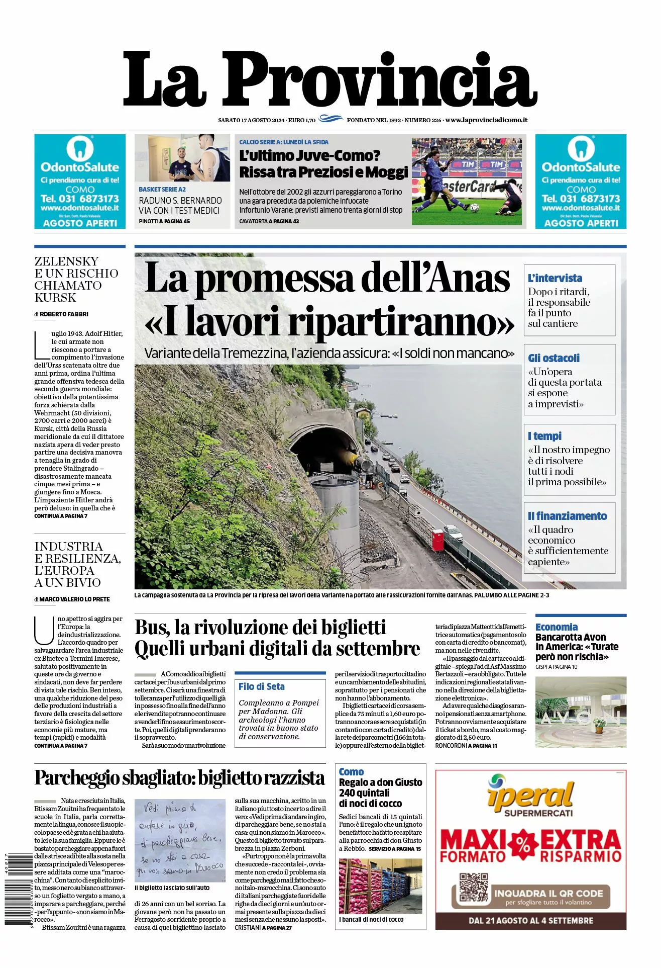 Prima-pagina-la-provincia-oggi-oggi-edizione-del-2024-08-17