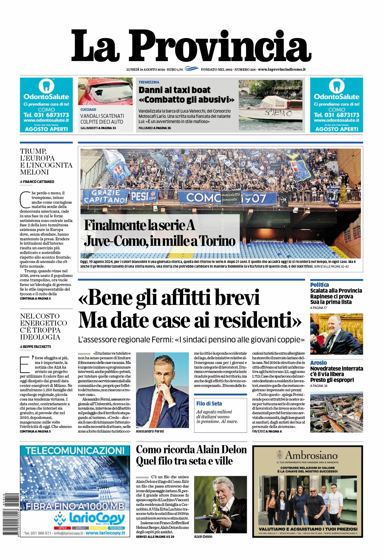 Prima-pagina-la-provincia-oggi-oggi-edizione-del-2024-08-19