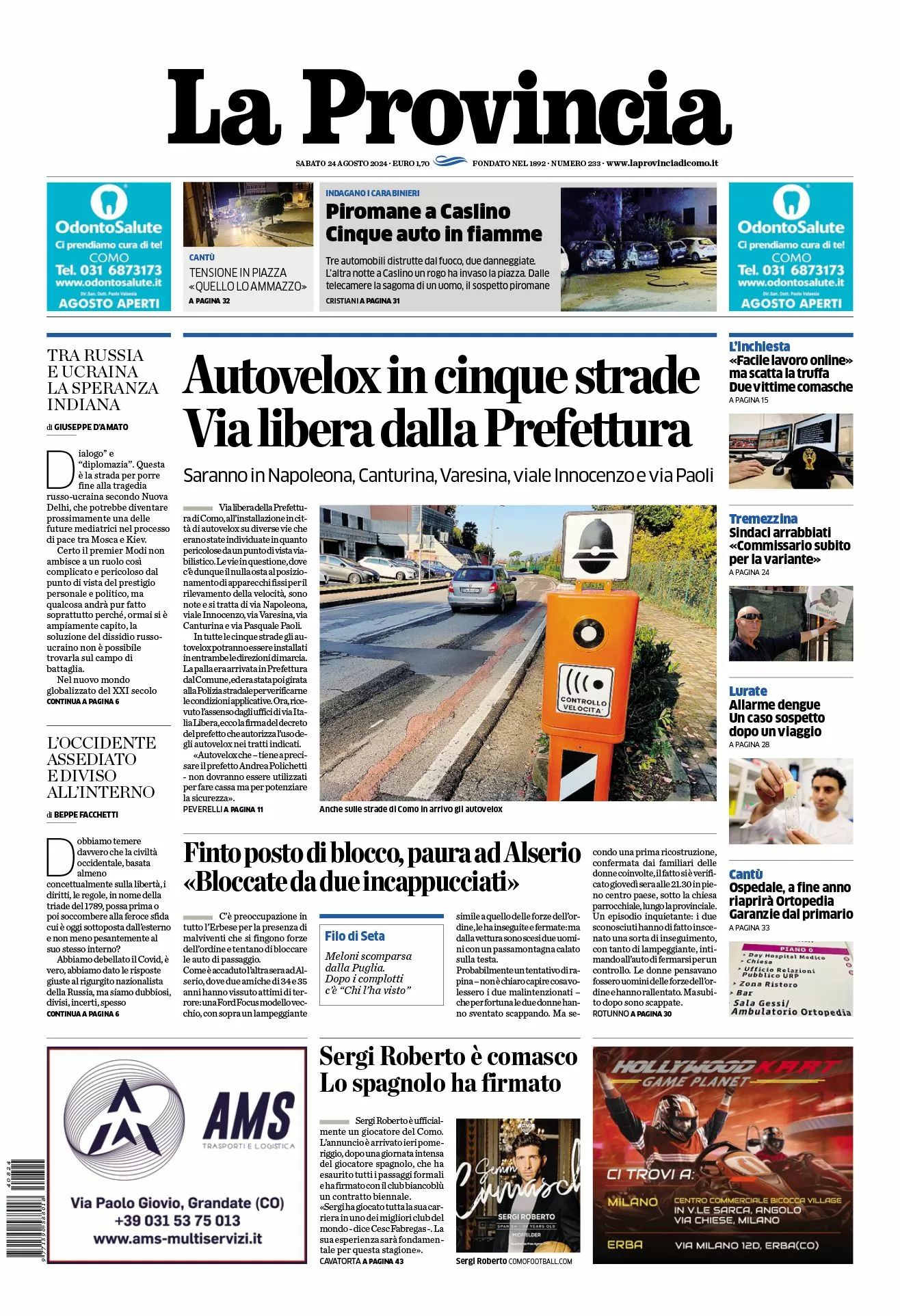 Prima-pagina-la-provincia-oggi-oggi-edizione-del-2024-08-24