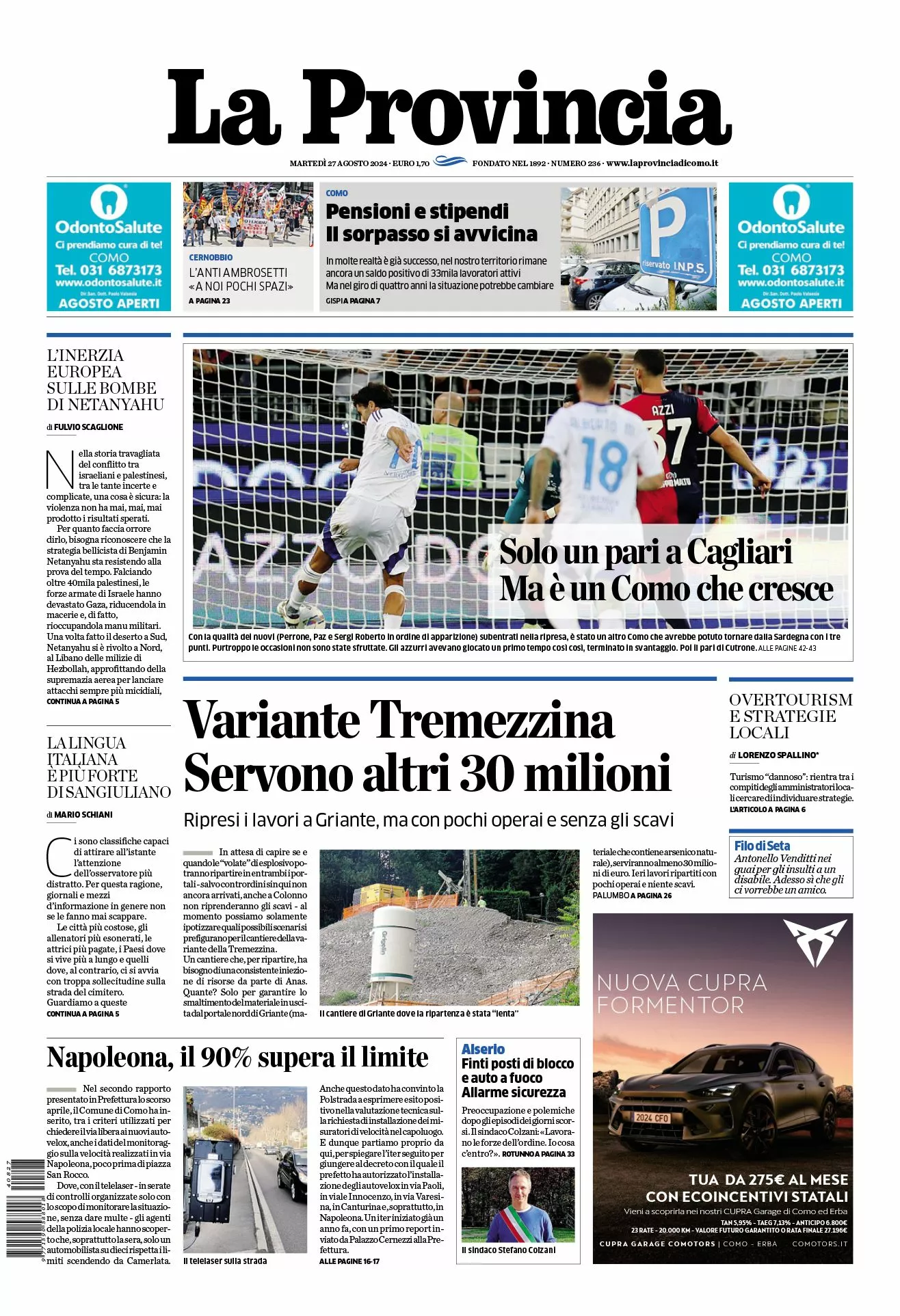 Prima-pagina-la-provincia-oggi-oggi-edizione-del-2024-08-27