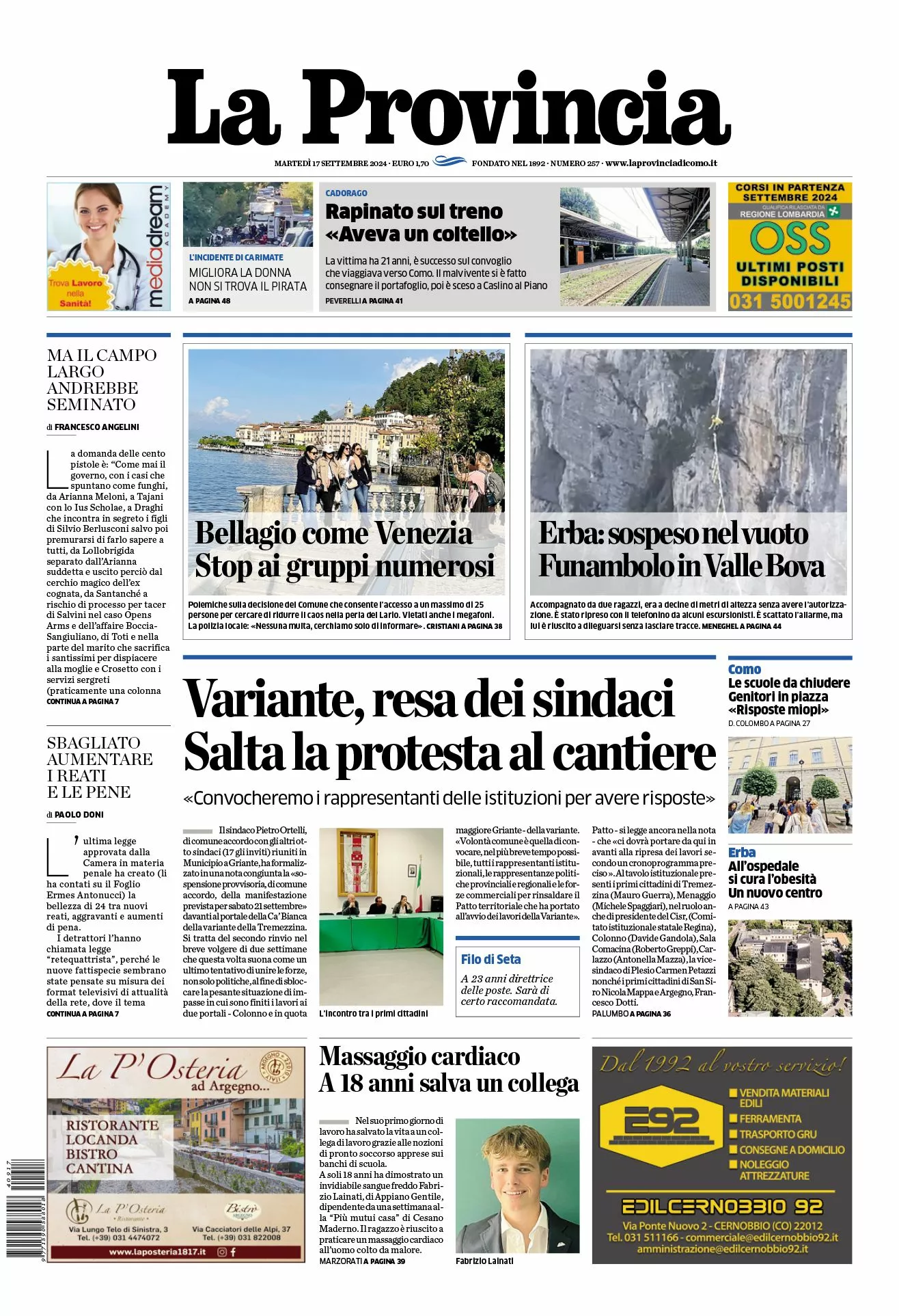 Prima-pagina-la-provincia-oggi-oggi-edizione-del-2024-09-17