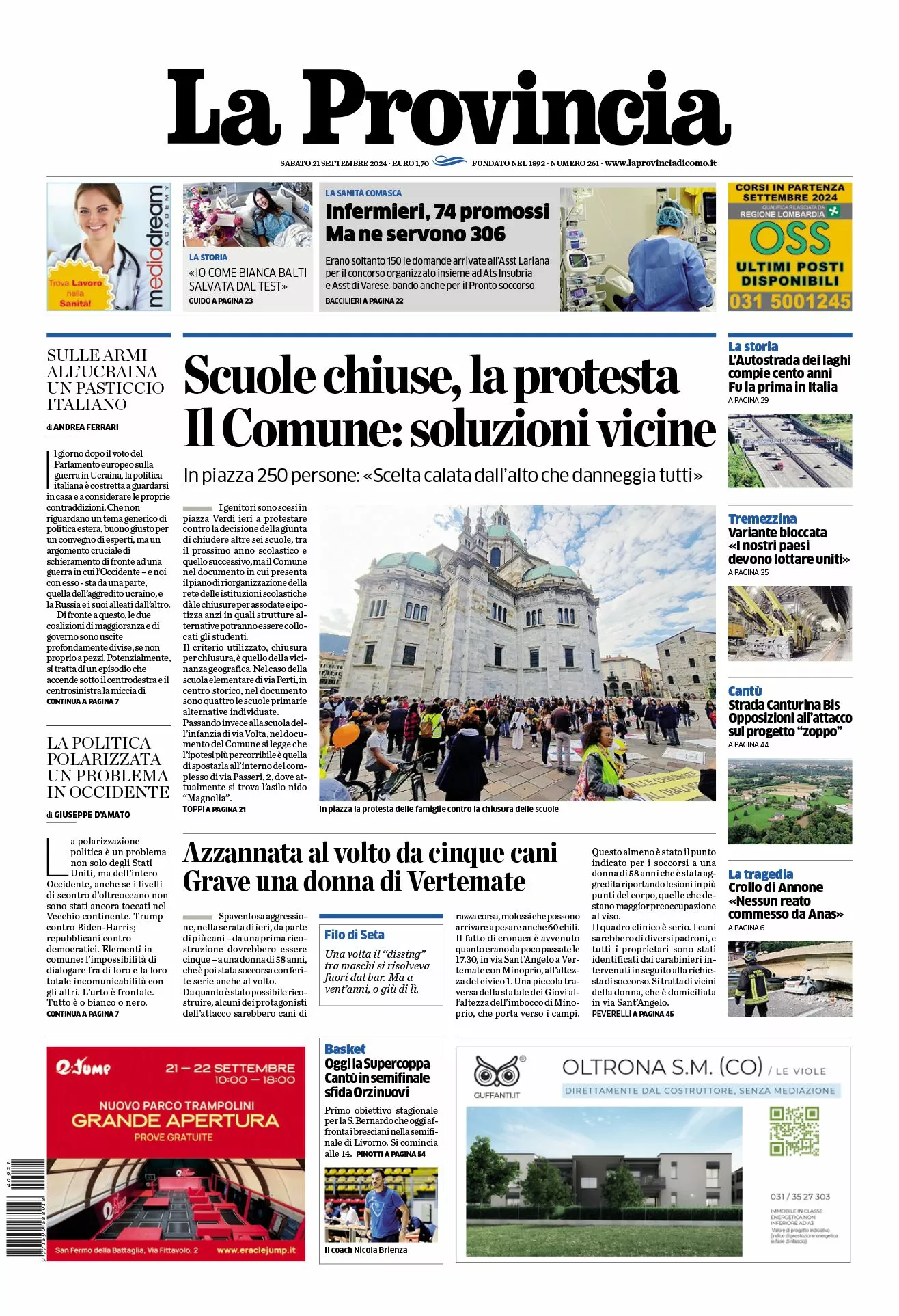 Prima-pagina-la-provincia-oggi-oggi-edizione-del-2024-09-21