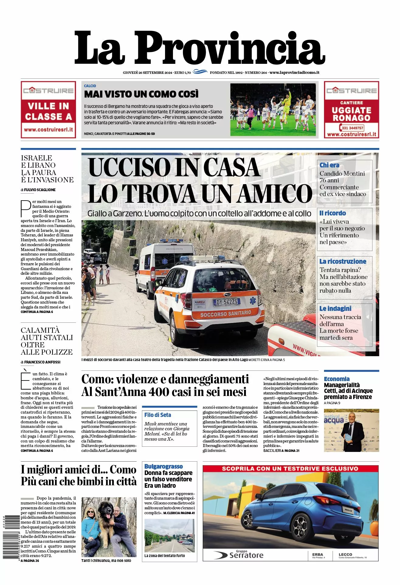 Prima-pagina-la-provincia-oggi-oggi-edizione-del-2024-09-26