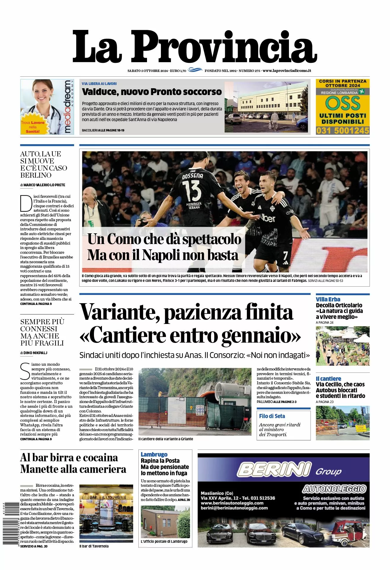 Prima-pagina-la-provincia-oggi-oggi-edizione-del-2024-10-05