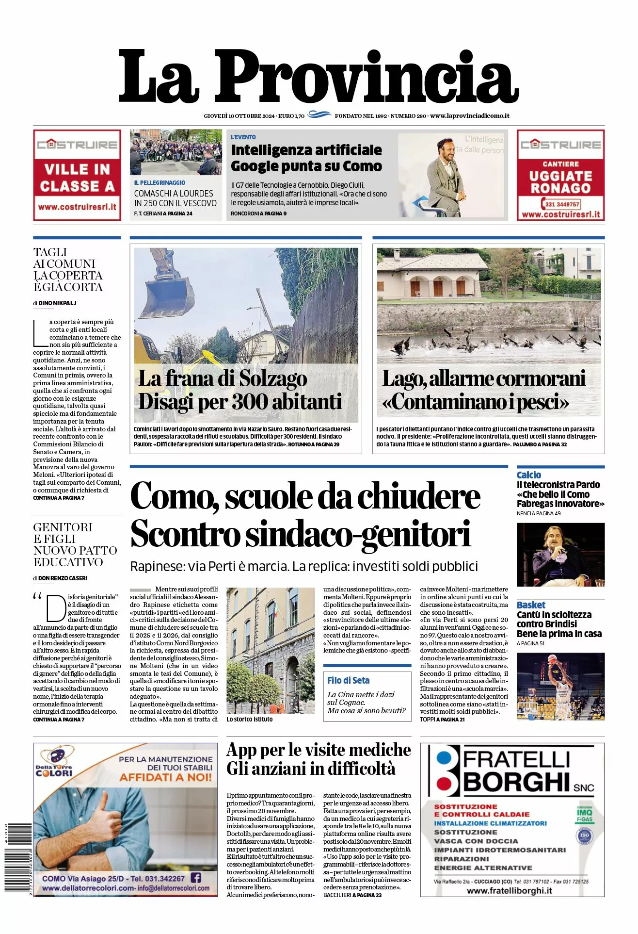 Prima-pagina-la-provincia-oggi-oggi-edizione-del-2024-10-10