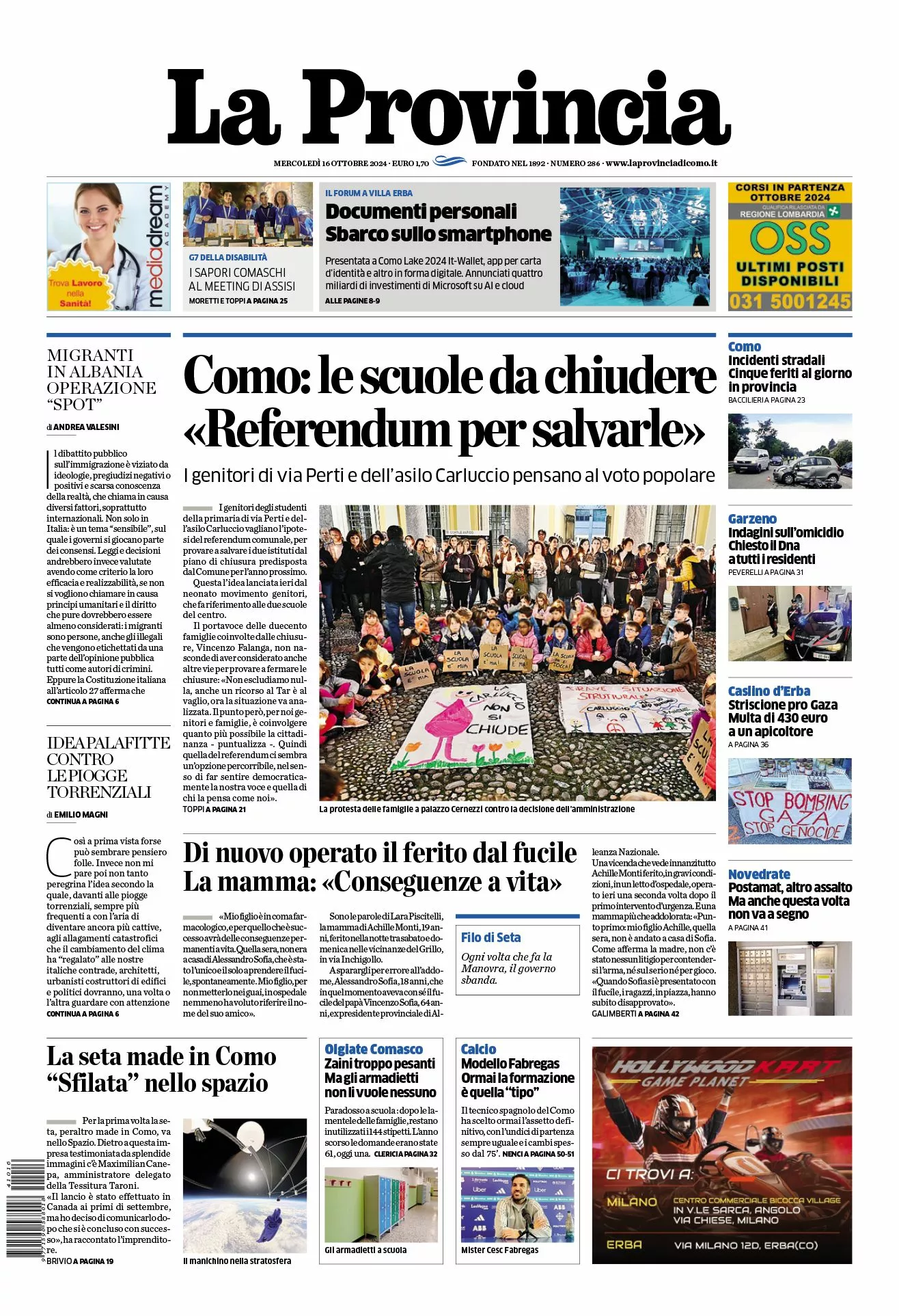 Prima-pagina-la-provincia-oggi-oggi-edizione-del-2024-10-16