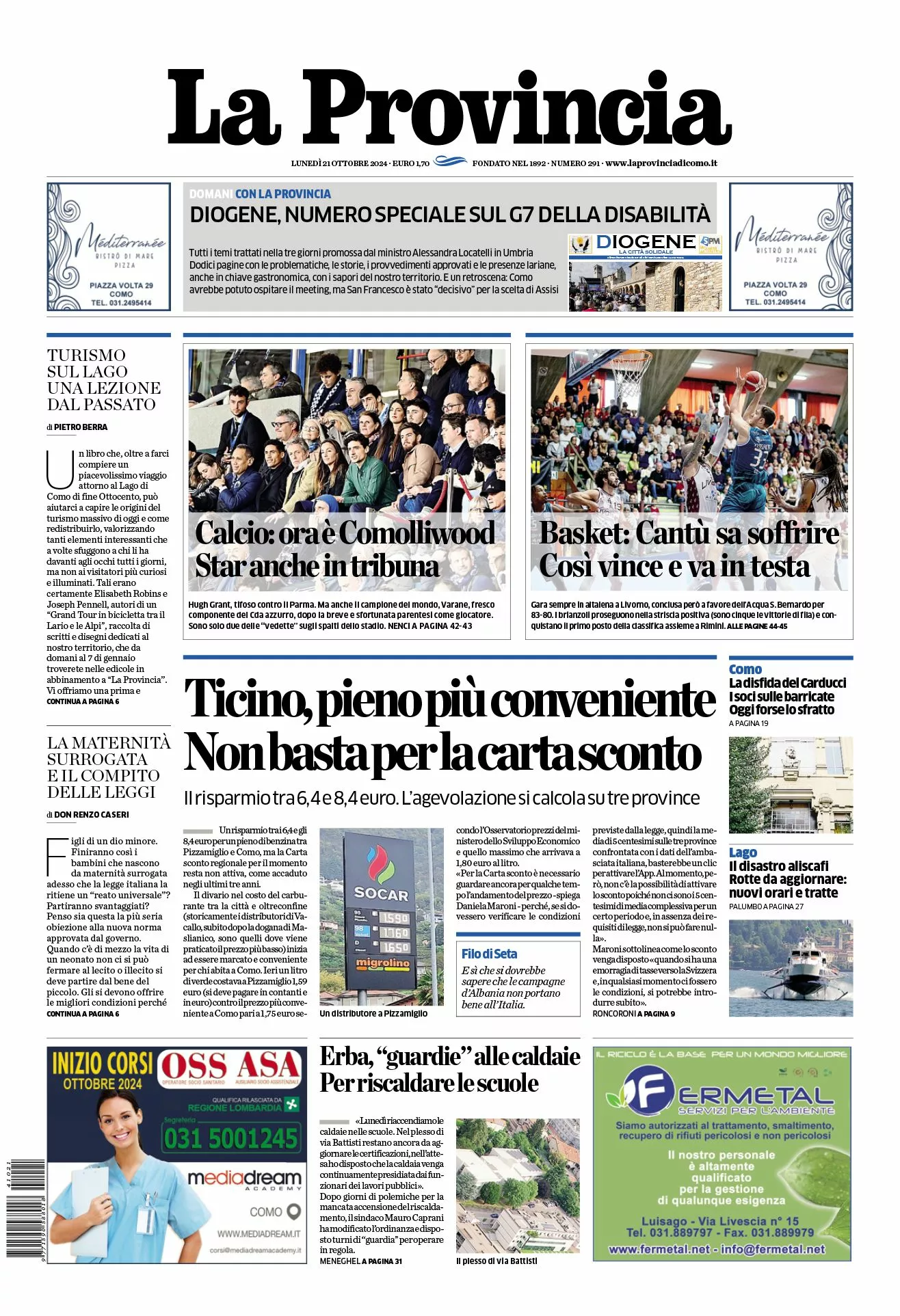 Prima-pagina-la-provincia-oggi-oggi-edizione-del-2024-10-21