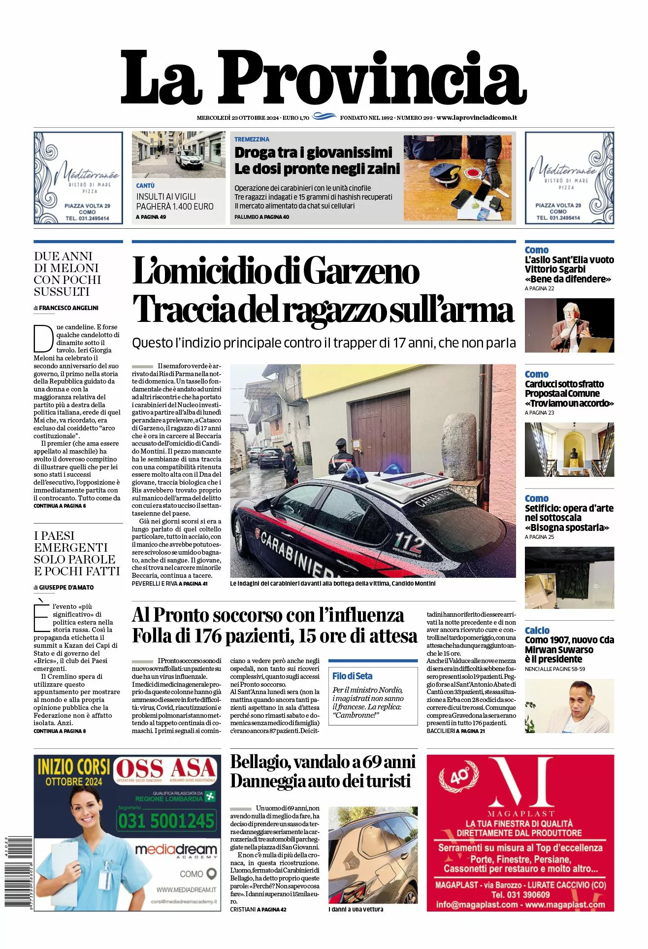 Prima-pagina-la-provincia-oggi-oggi-edizione-del-2024-10-23