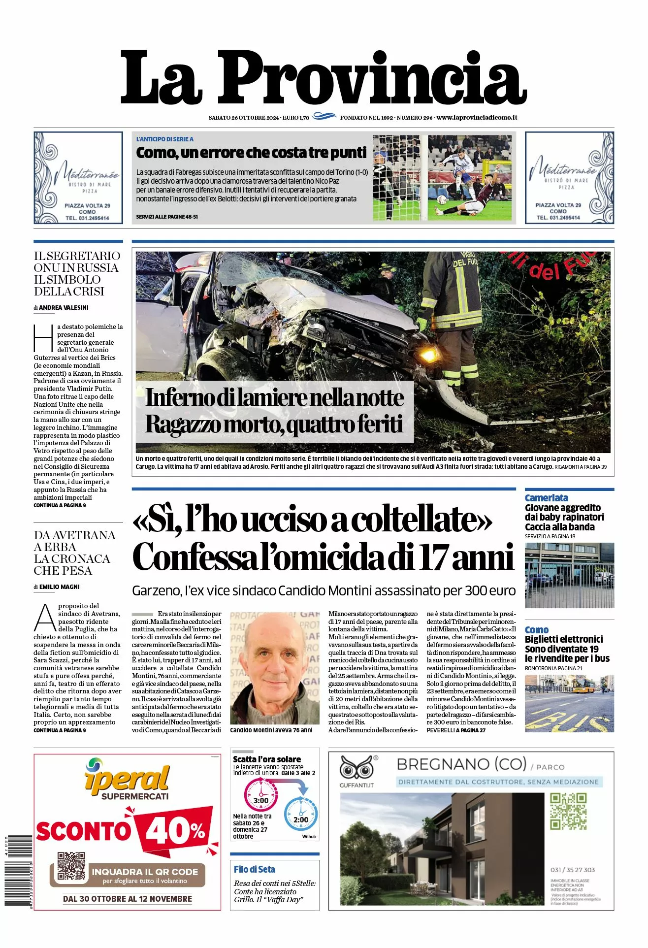 Prima-pagina-la-provincia-oggi-oggi-edizione-del-2024-10-26