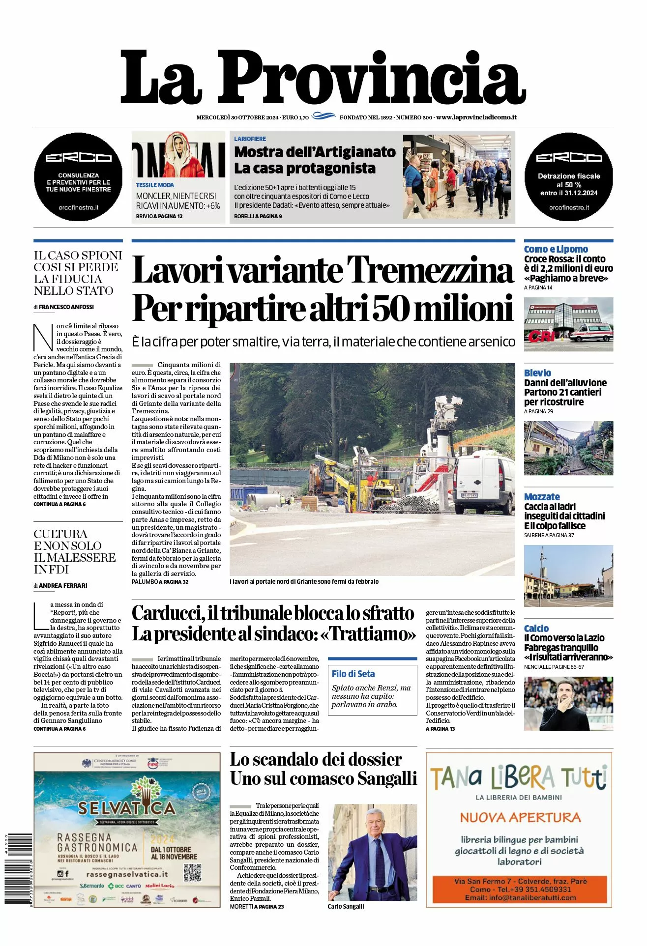 Prima-pagina-la-provincia-oggi-oggi-edizione-del-2024-10-30