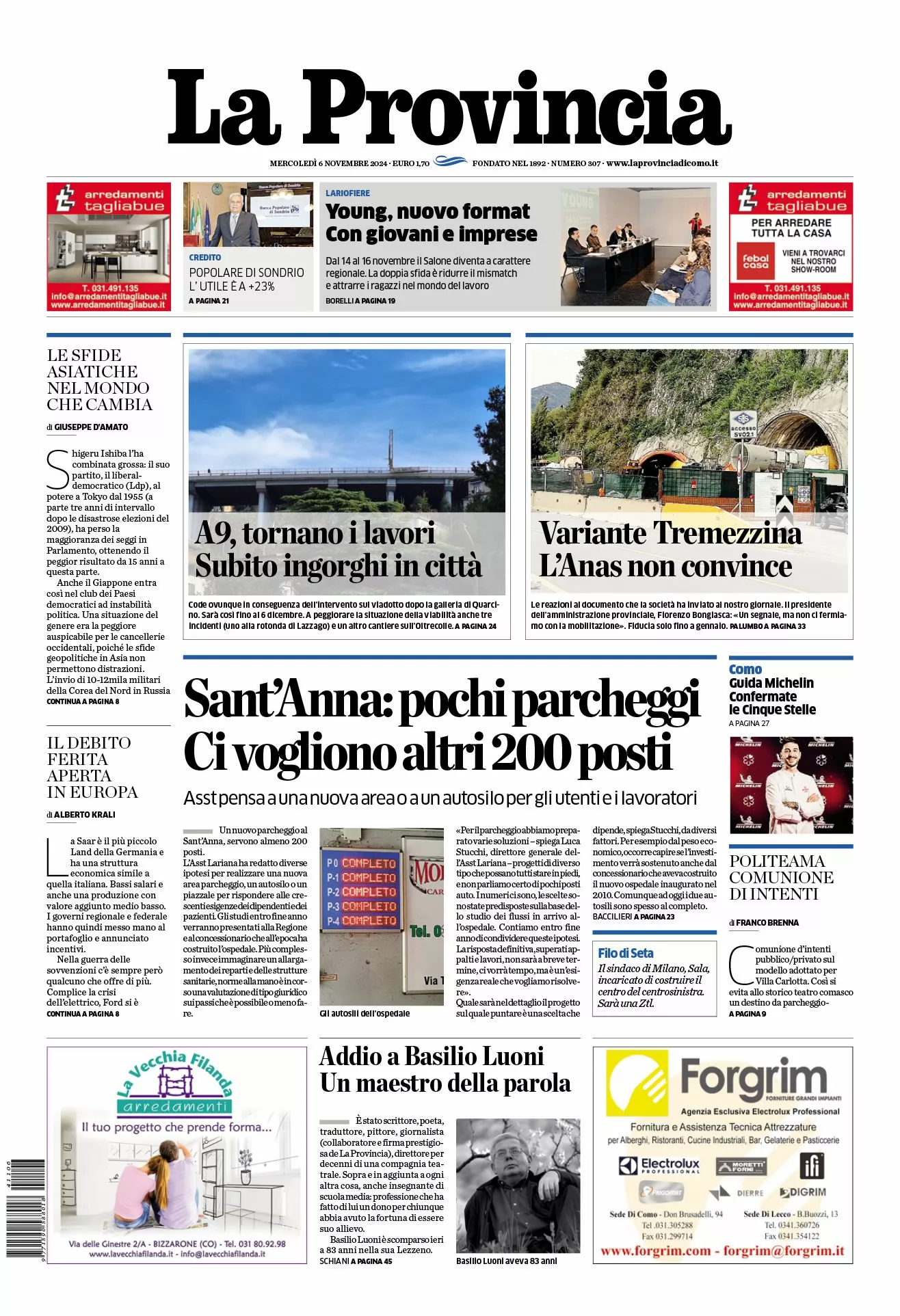 Prima-pagina-la-provincia-oggi-oggi-edizione-del-2024-11-06