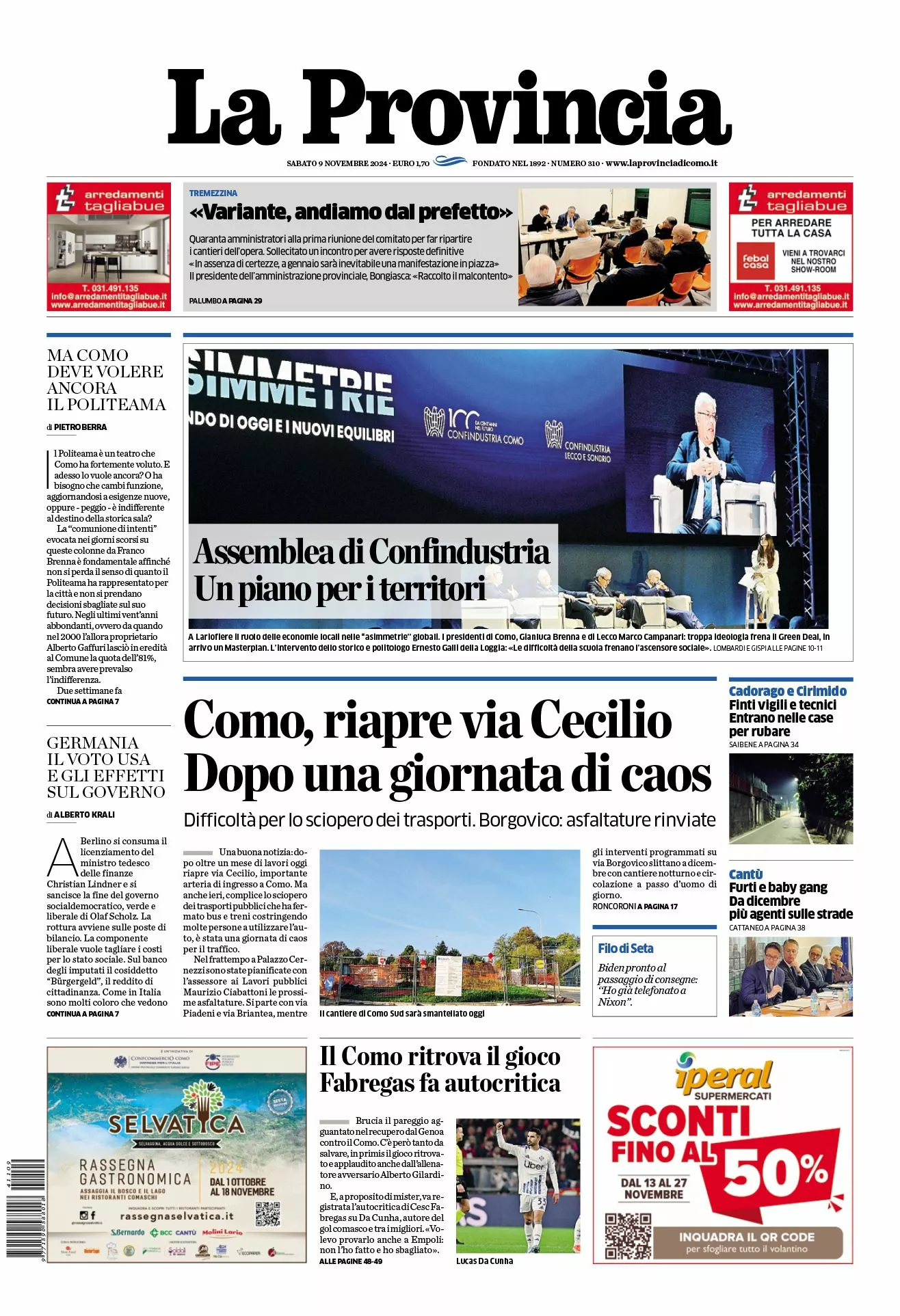 Prima-pagina-la-provincia-oggi-oggi-edizione-del-2024-11-09