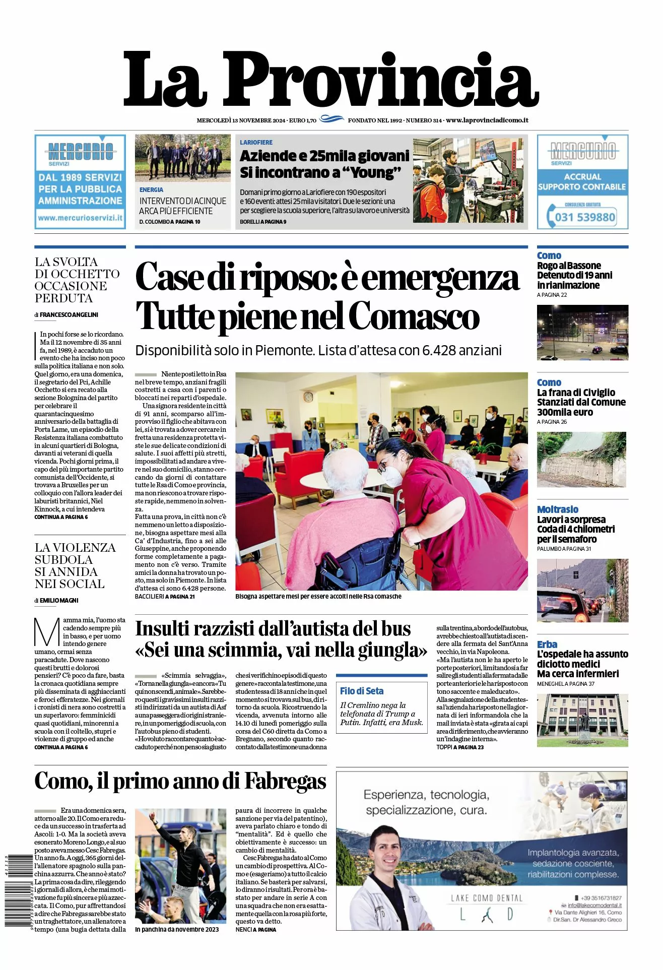 Prima-pagina-la-provincia-oggi-oggi-edizione-del-2024-11-13