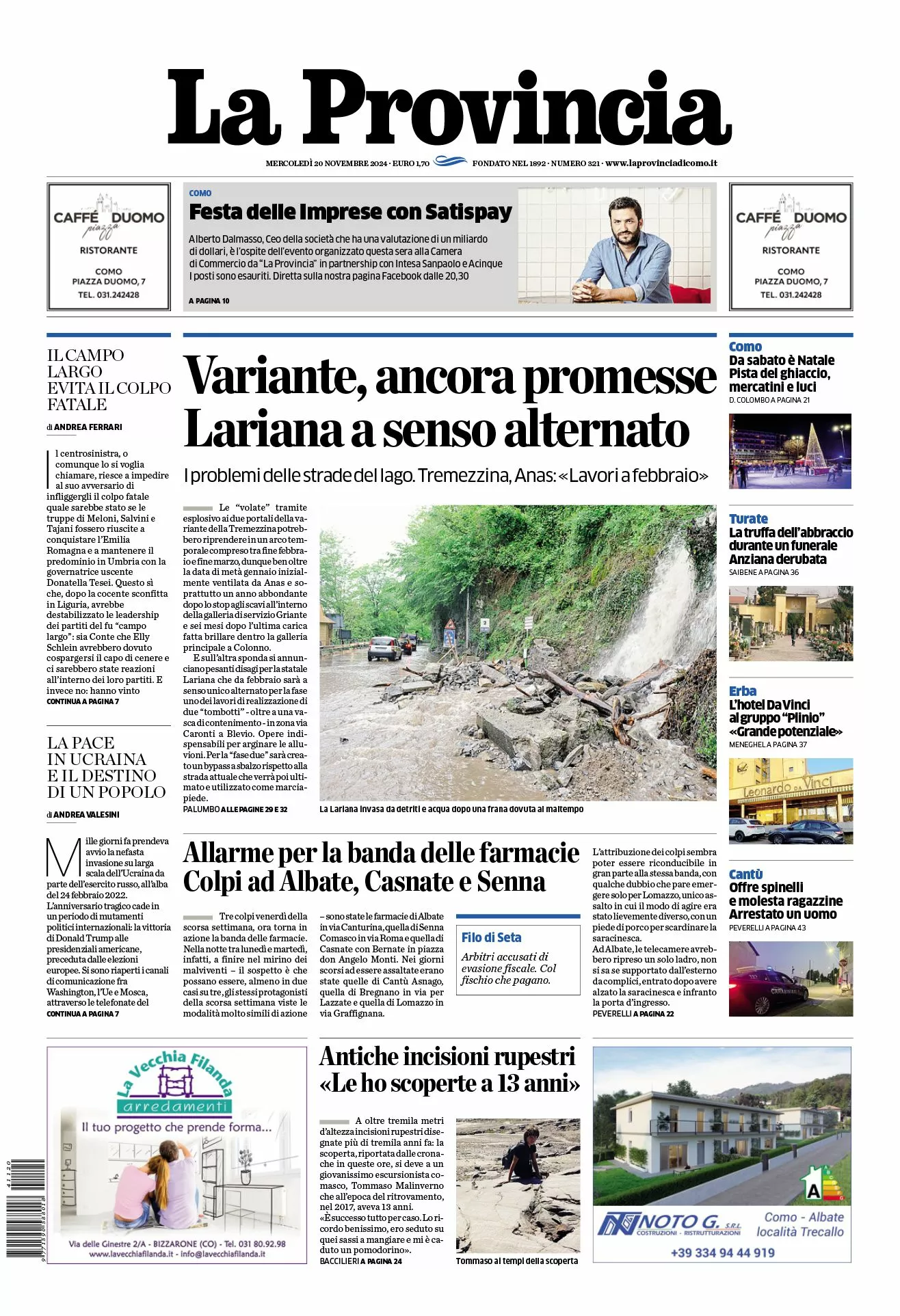 Prima-pagina-la-provincia-oggi-oggi-edizione-del-2024-11-20