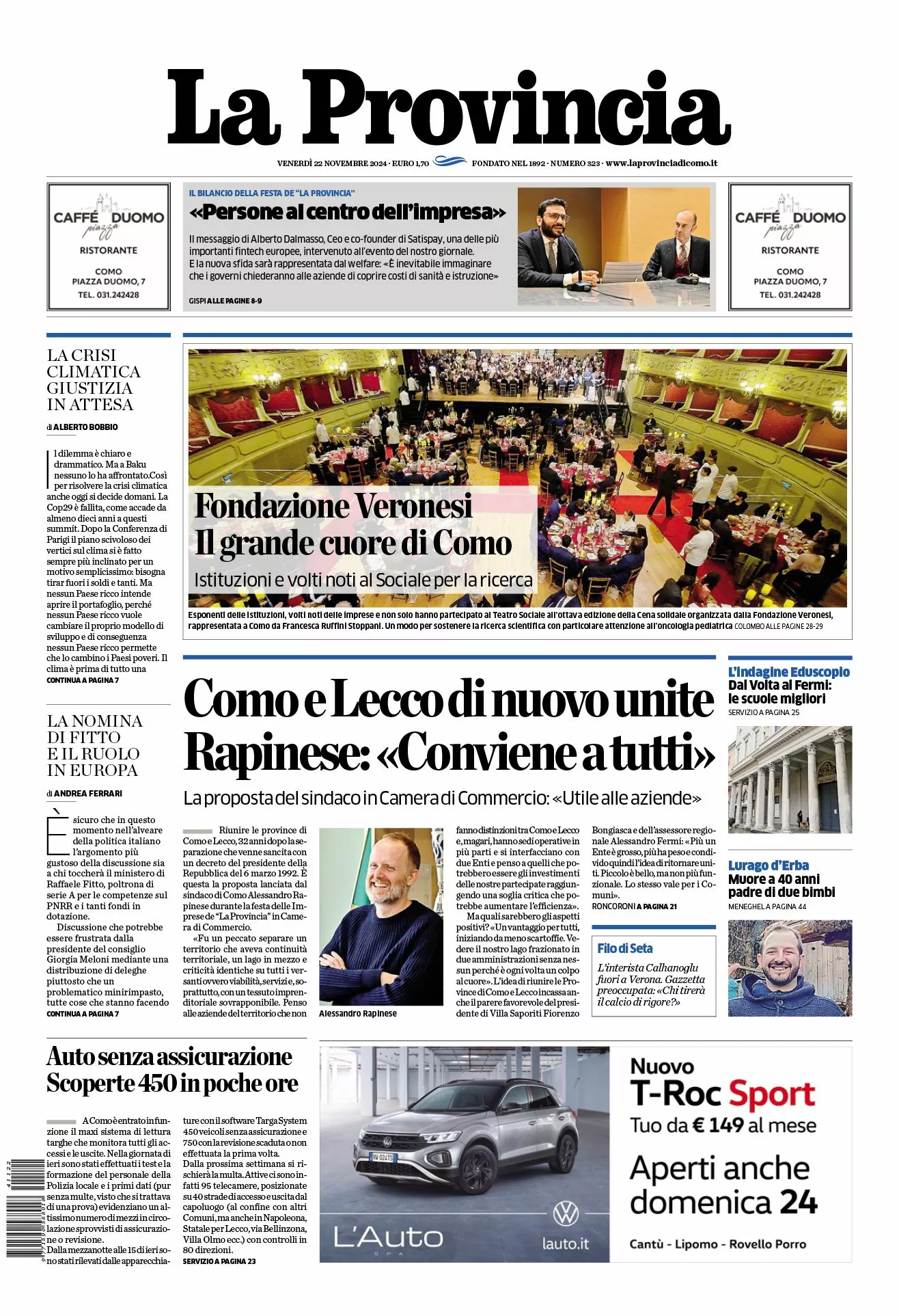 Prima-pagina-la-provincia-oggi-oggi-edizione-del-2024-11-22